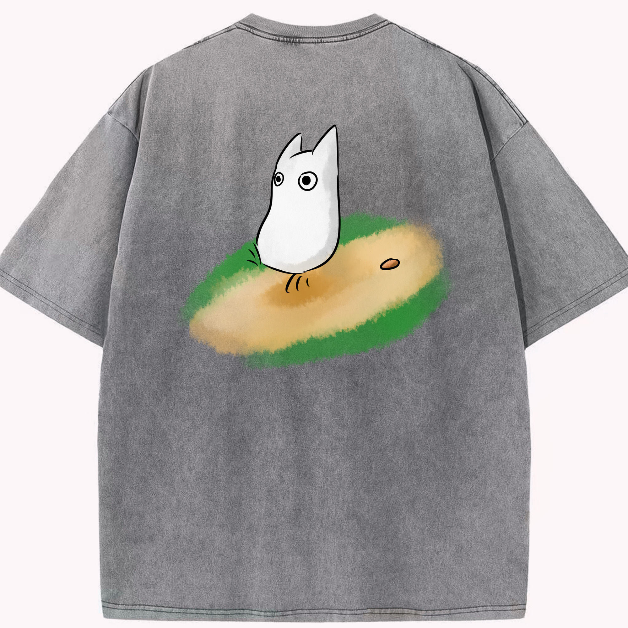 （画像用） となりのトトロ 草壁メイ 草壁サツキ My Neighbor Totoro Satsuki Kusakabe Mei Kusakabe 綿100% ヴィンテージ風 半袖Tシャツ（背面プリント）