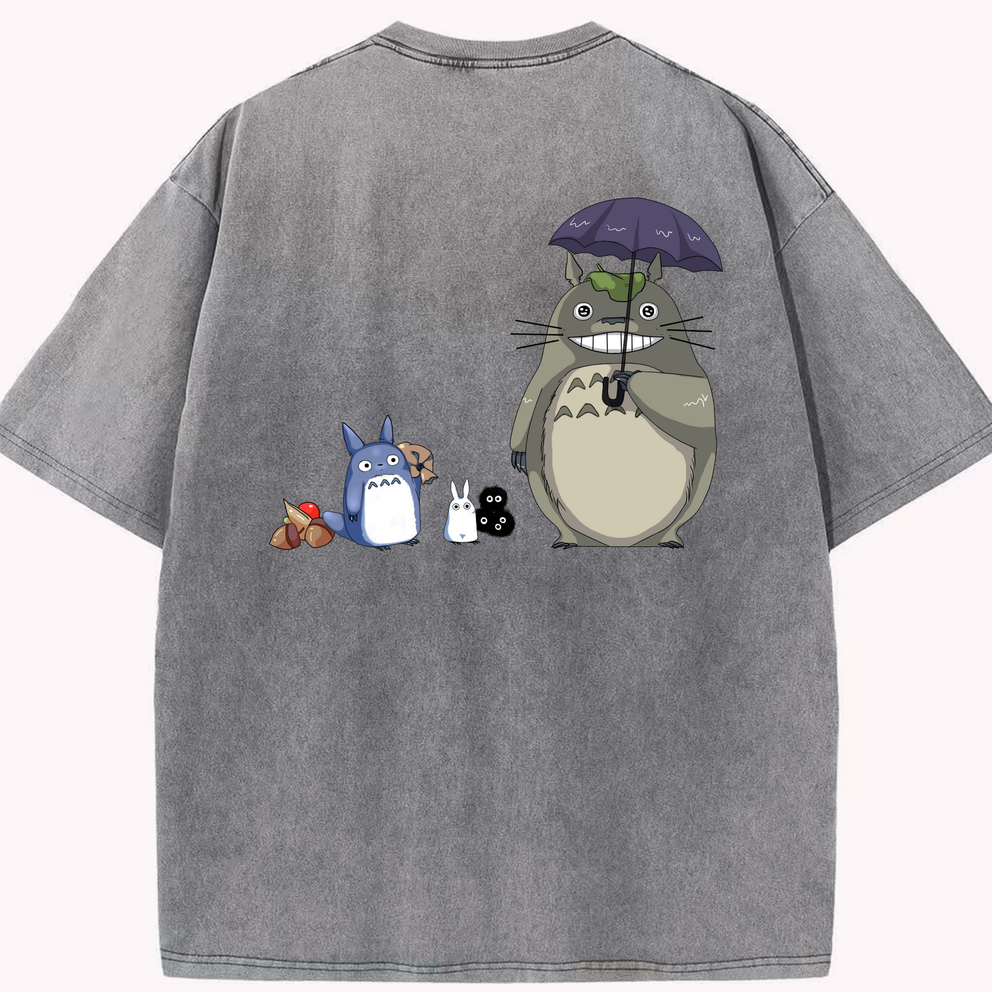（画像用） となりのトトロ 草壁メイ 草壁サツキ My Neighbor Totoro Satsuki Kusakabe Mei Kusakabe 綿100% ヴィンテージ風 半袖Tシャツ（背面プリント）