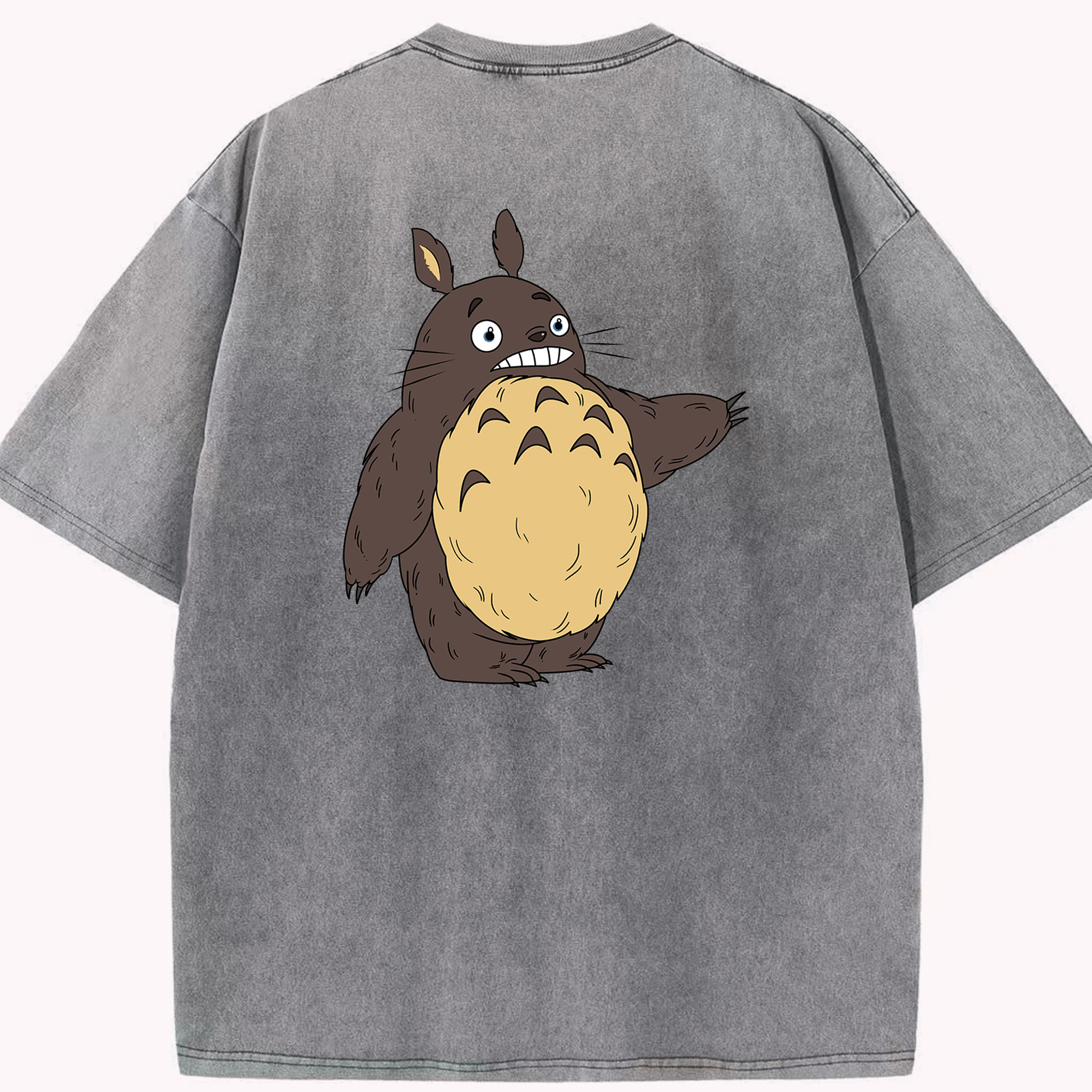 （画像用） となりのトトロ 草壁メイ 草壁サツキ My Neighbor Totoro Satsuki Kusakabe Mei Kusakabe 綿100% ヴィンテージ風 半袖Tシャツ（背面プリント）