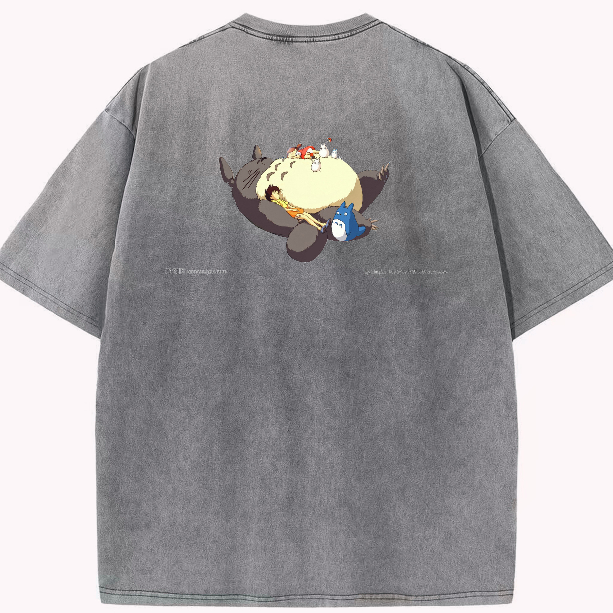 （画像用） となりのトトロ 草壁メイ 草壁サツキ My Neighbor Totoro Satsuki Kusakabe Mei Kusakabe 綿100% ヴィンテージ風 半袖Tシャツ（背面プリント）