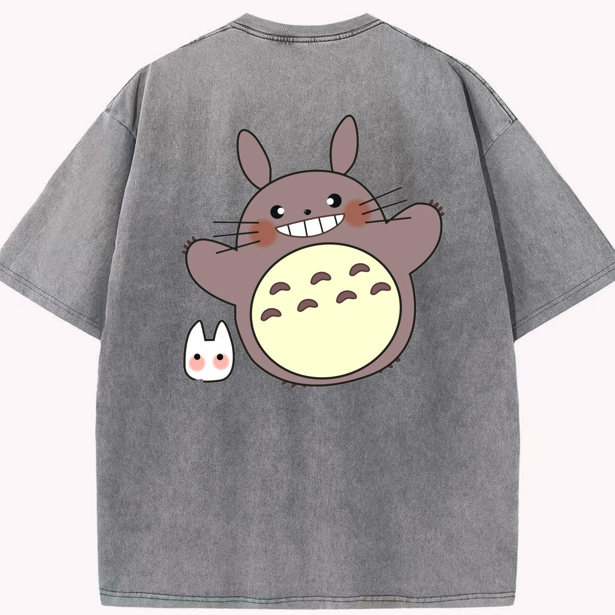 （画像用） となりのトトロ 草壁メイ 草壁サツキ My Neighbor Totoro Satsuki Kusakabe Mei Kusakabe 綿100% ヴィンテージ風 半袖Tシャツ（背面プリント）