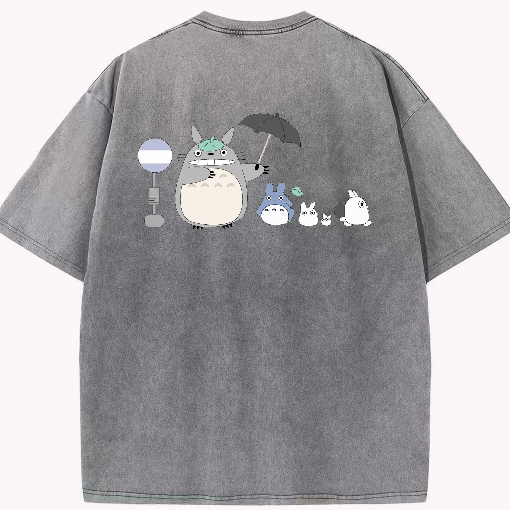 （画像用） となりのトトロ 草壁メイ 草壁サツキ My Neighbor Totoro Satsuki Kusakabe Mei Kusakabe 綿100% ヴィンテージ風 半袖Tシャツ（背面プリント）