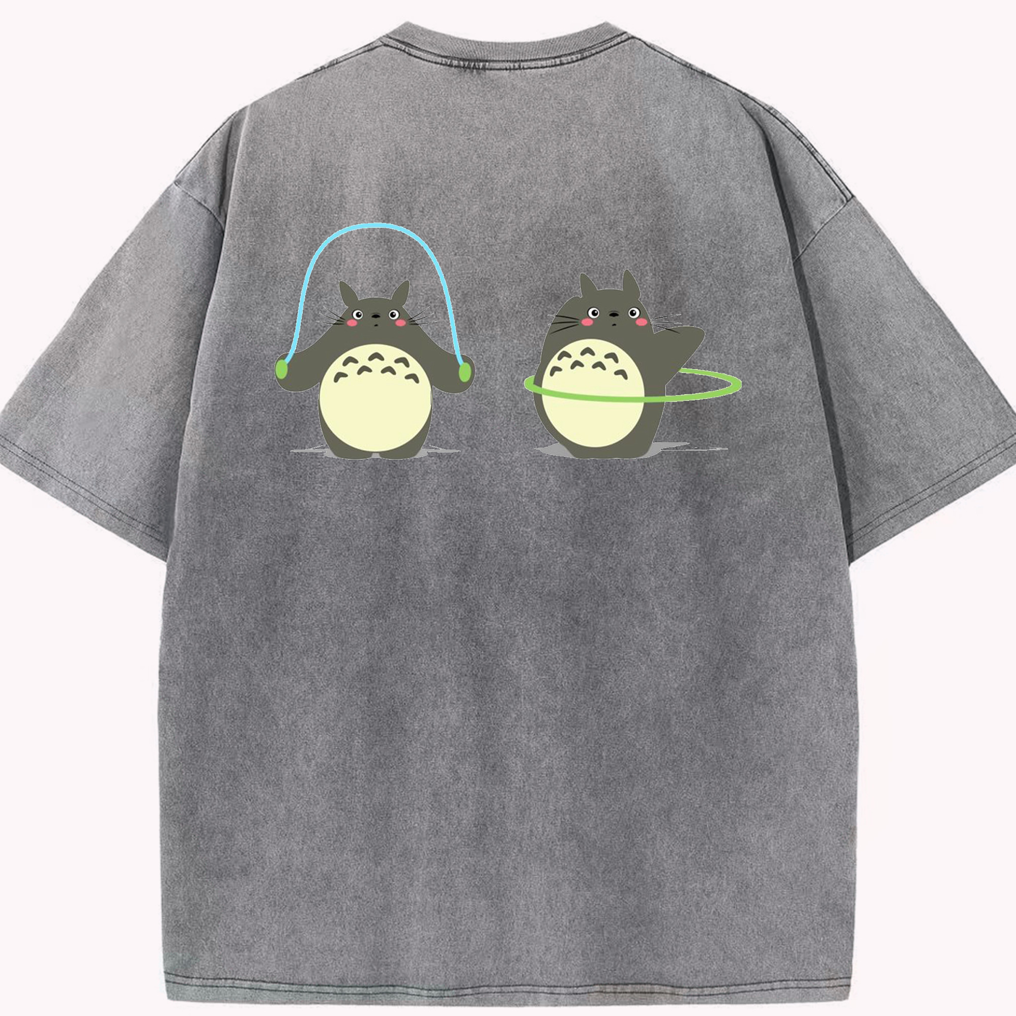 （画像用） となりのトトロ 草壁メイ 草壁サツキ My Neighbor Totoro Satsuki Kusakabe Mei Kusakabe 綿100% ヴィンテージ風 半袖Tシャツ（背面プリント）