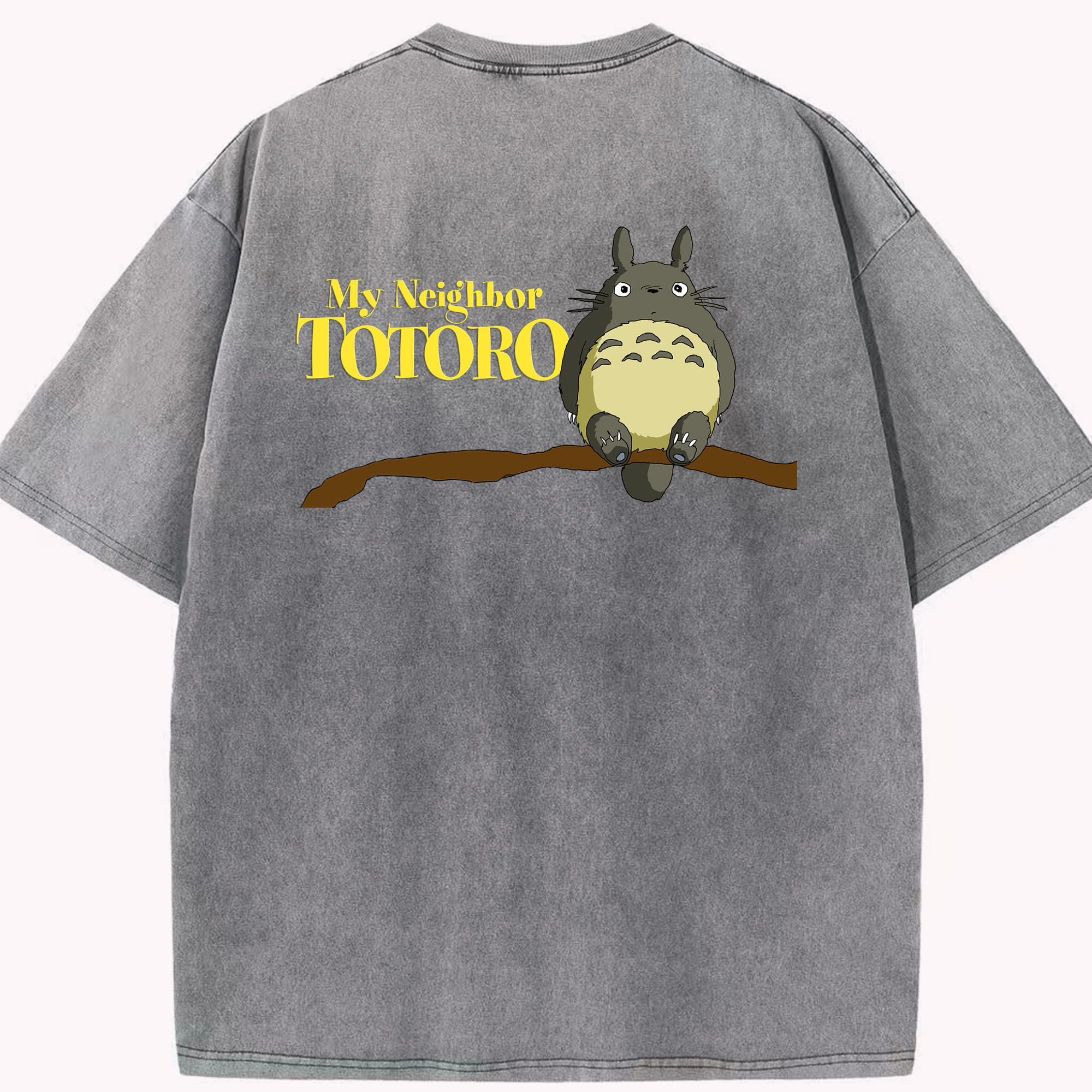 （画像用） となりのトトロ 草壁メイ 草壁サツキ My Neighbor Totoro Satsuki Kusakabe Mei Kusakabe 綿100% ヴィンテージ風 半袖Tシャツ（背面プリント）