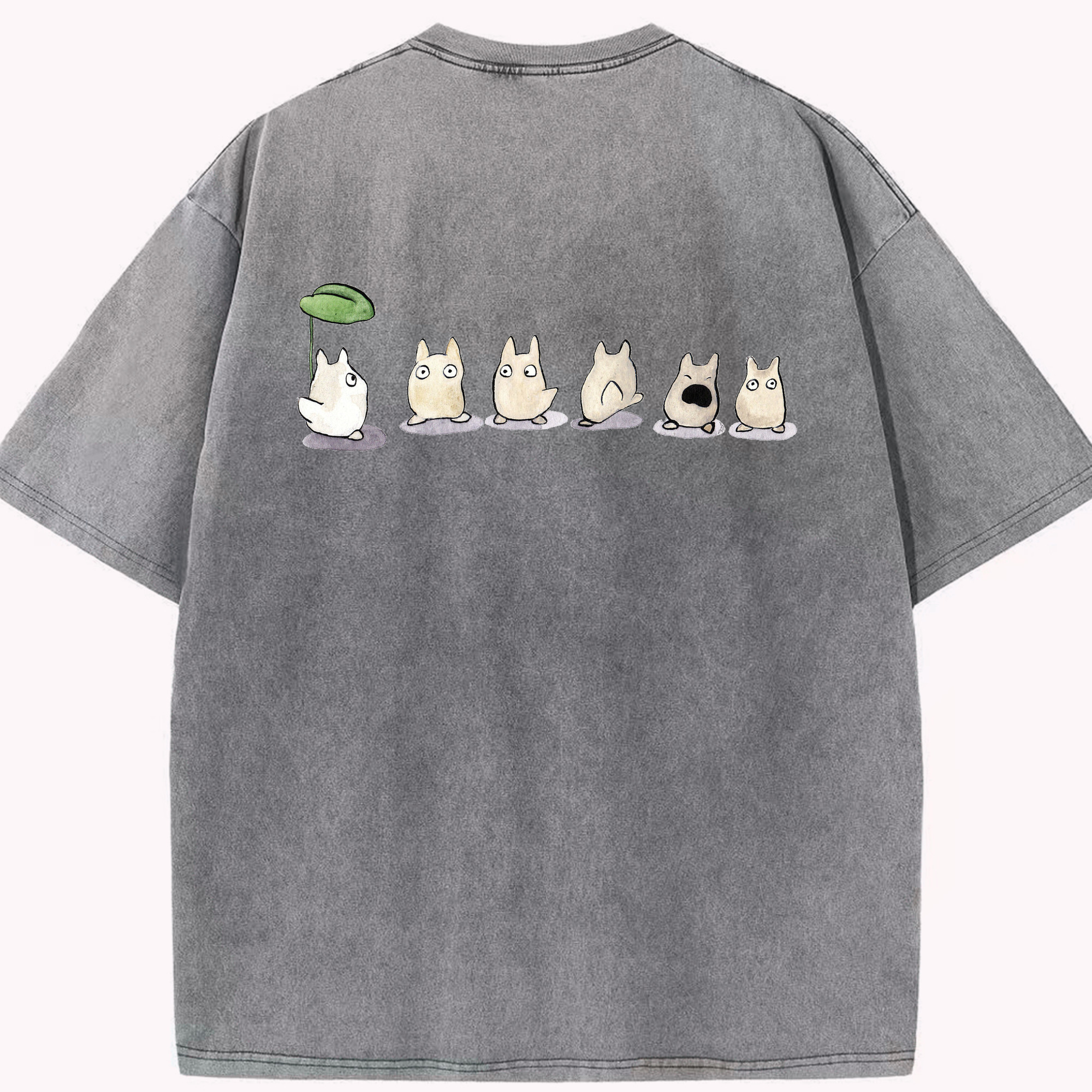 （画像用） となりのトトロ 草壁メイ 草壁サツキ My Neighbor Totoro Satsuki Kusakabe Mei Kusakabe 綿100% ヴィンテージ風 半袖Tシャツ（背面プリント）