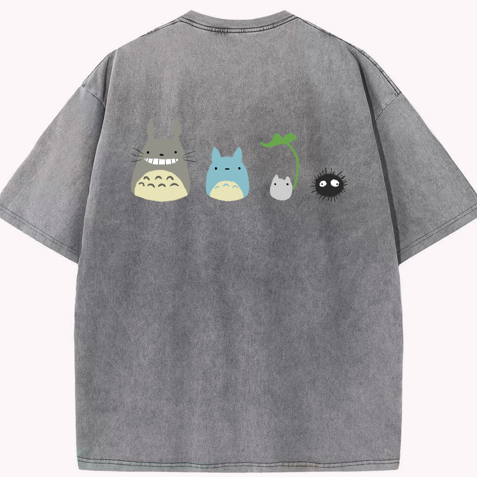 （画像用） となりのトトロ 草壁メイ 草壁サツキ My Neighbor Totoro Satsuki Kusakabe Mei Kusakabe 綿100% ヴィンテージ風 半袖Tシャツ（背面プリント）