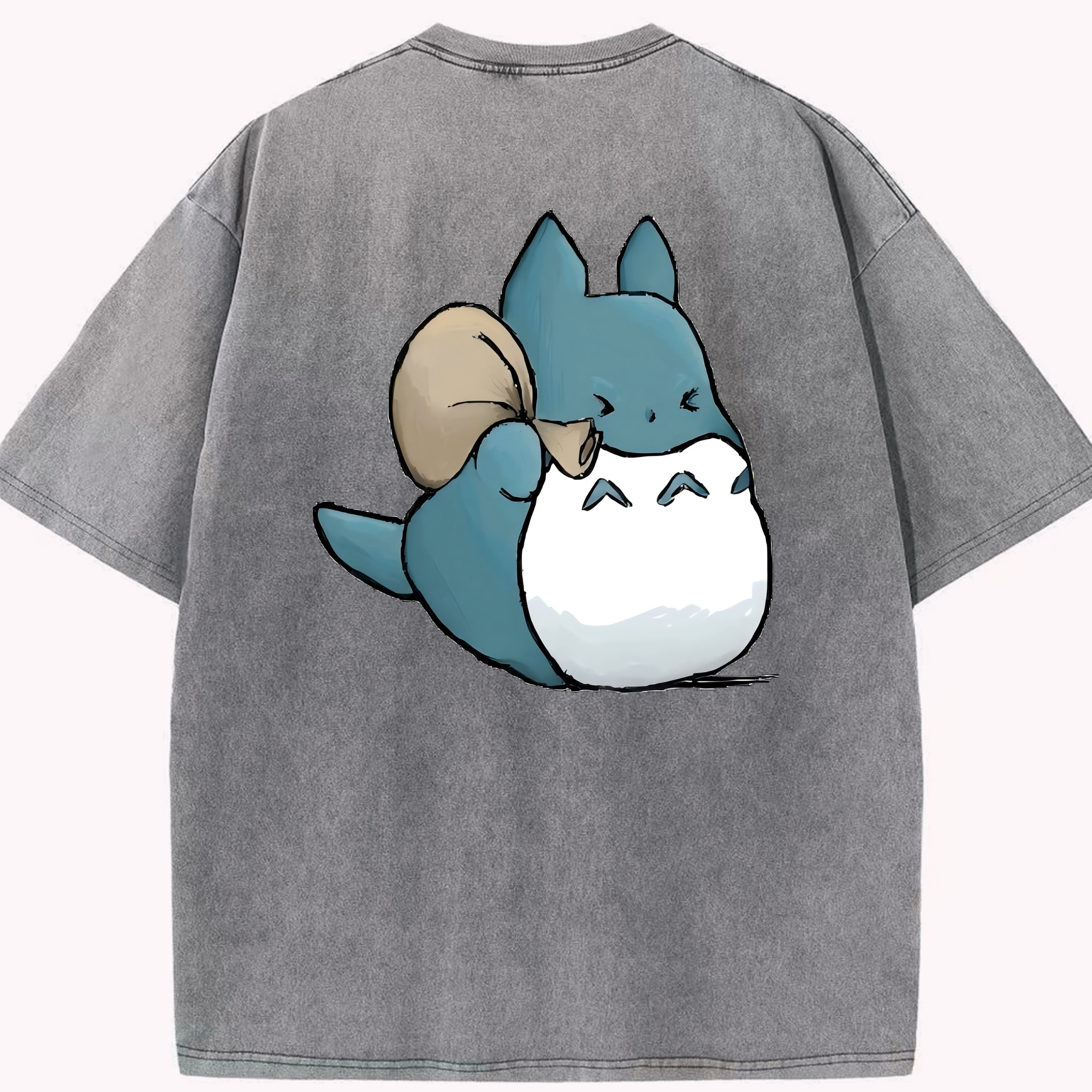 （画像用） となりのトトロ 草壁メイ 草壁サツキ My Neighbor Totoro Satsuki Kusakabe Mei Kusakabe 綿100% ヴィンテージ風 半袖Tシャツ（背面プリント）