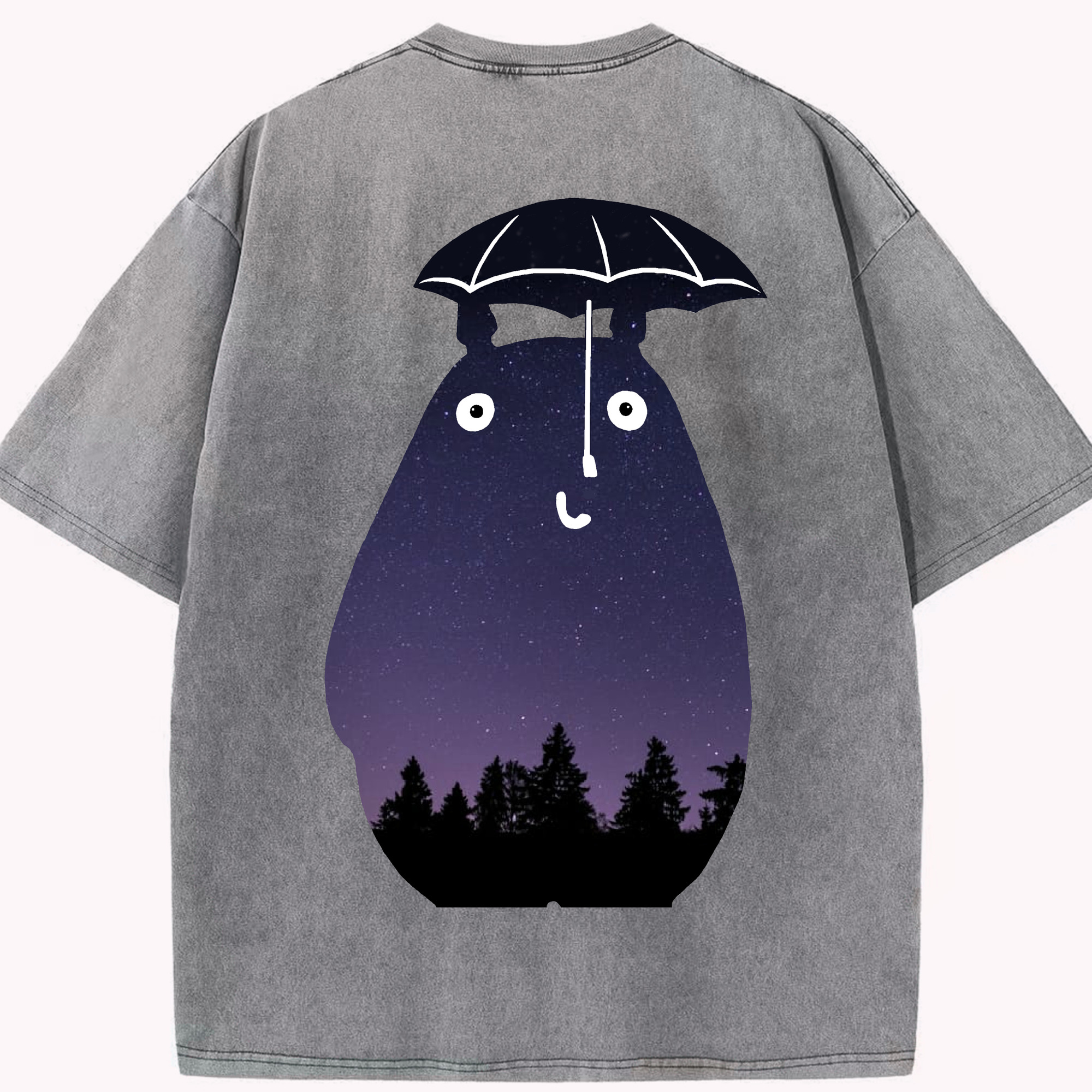 （画像用） となりのトトロ 草壁メイ 草壁サツキ My Neighbor Totoro Satsuki Kusakabe Mei Kusakabe 綿100% ヴィンテージ風 半袖Tシャツ（背面プリント）