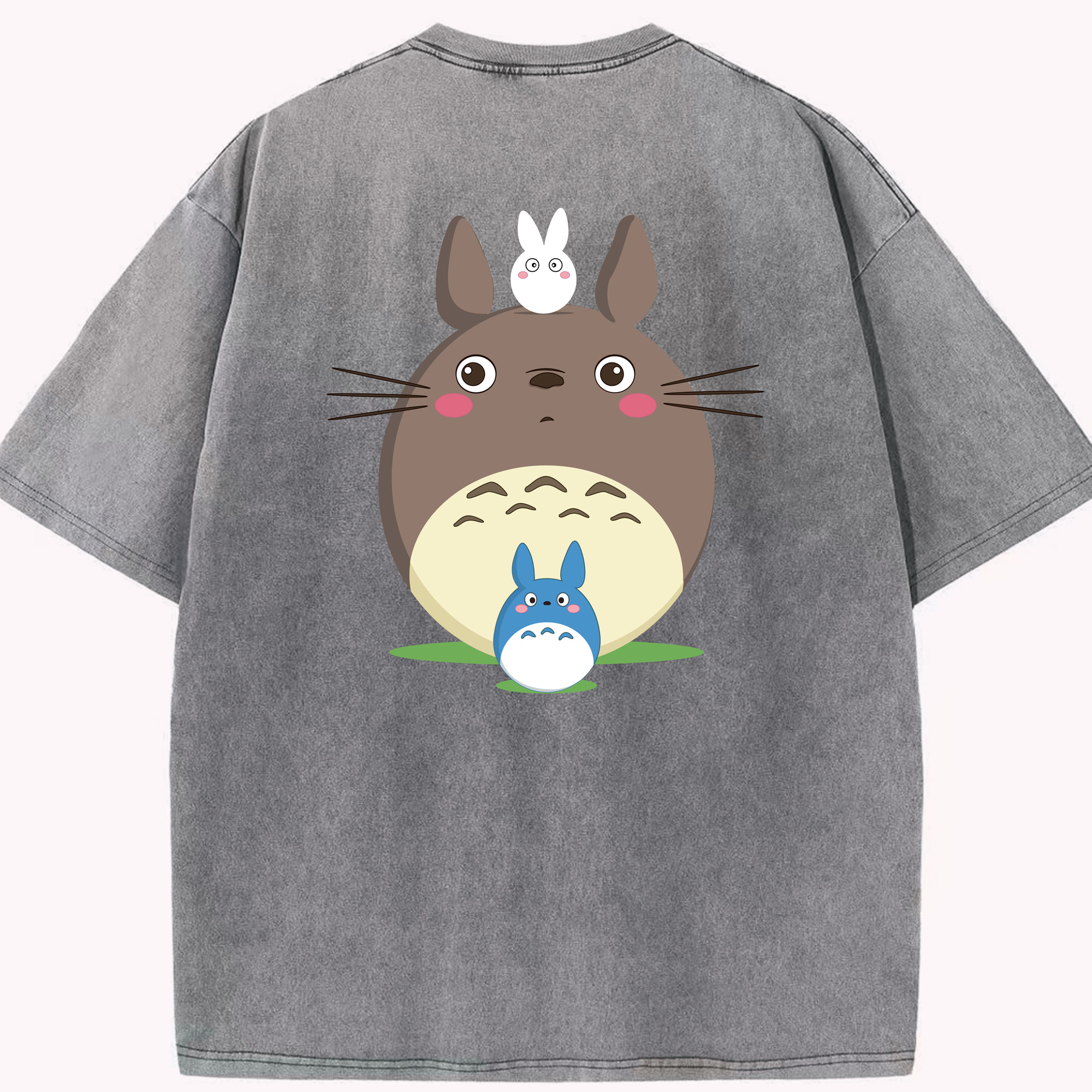 （画像用） となりのトトロ 草壁メイ 草壁サツキ My Neighbor Totoro Satsuki Kusakabe Mei Kusakabe 綿100% ヴィンテージ風 半袖Tシャツ（背面プリント）