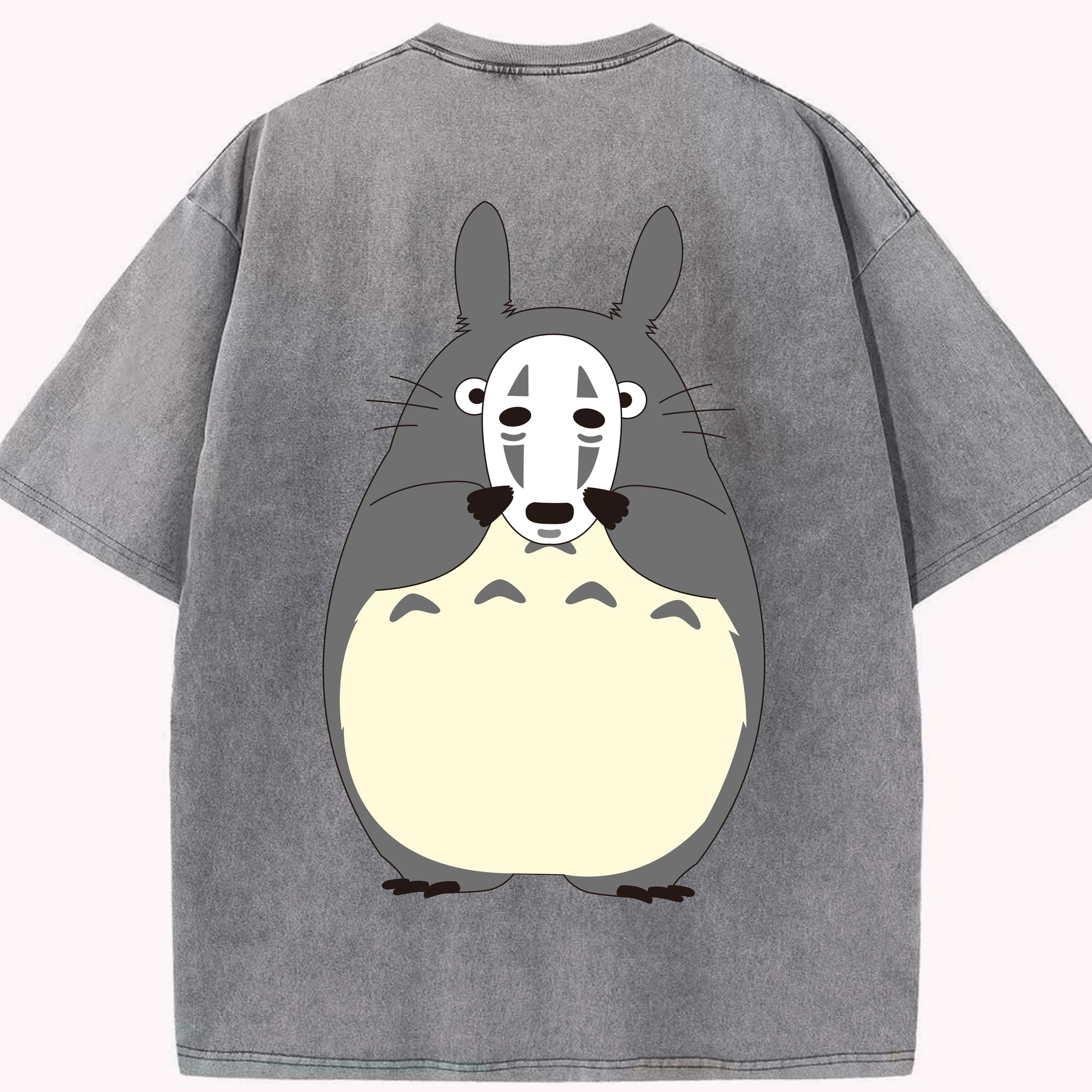 （画像用） となりのトトロ 草壁メイ 草壁サツキ My Neighbor Totoro Satsuki Kusakabe Mei Kusakabe 綿100% ヴィンテージ風 半袖Tシャツ（背面プリント）