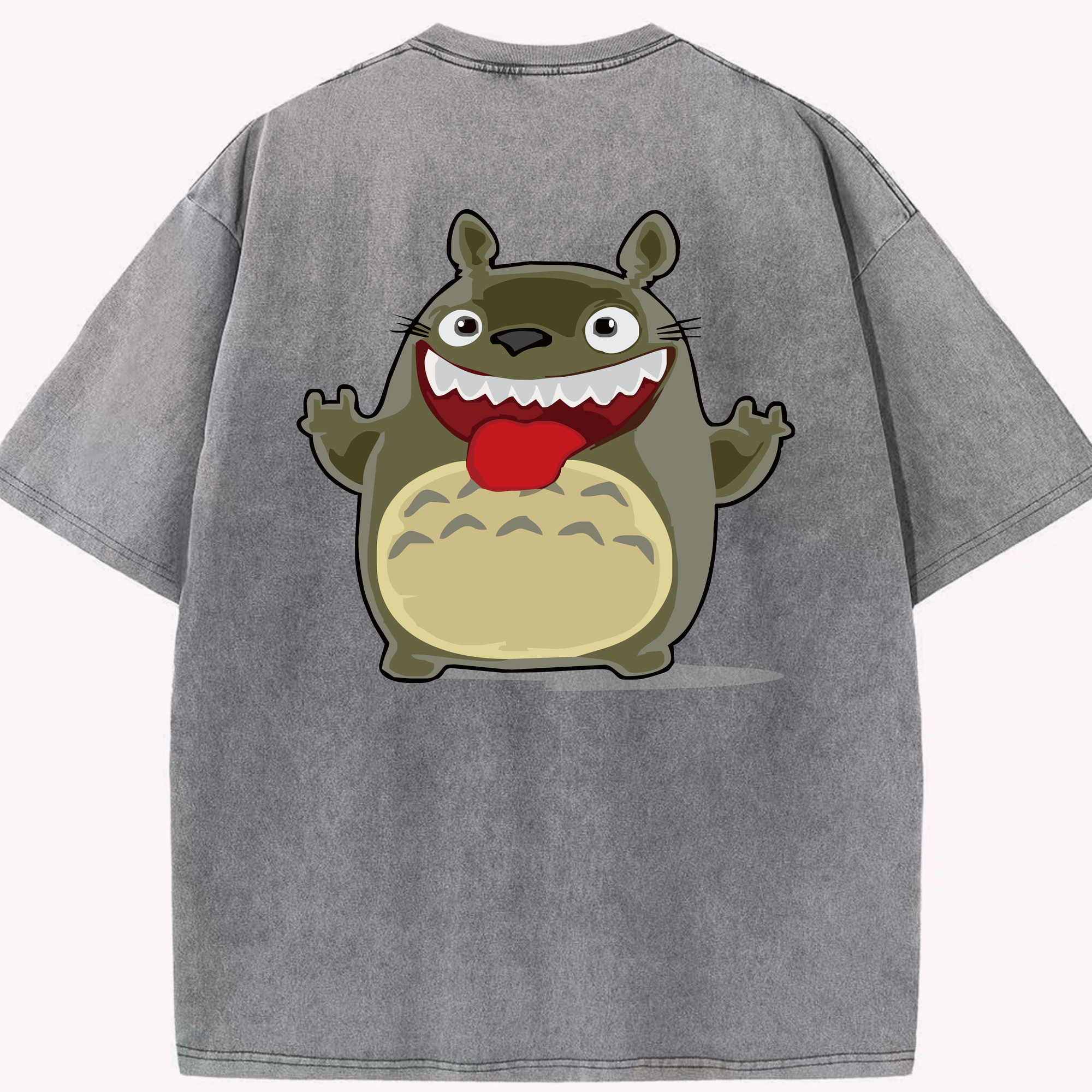（画像用） となりのトトロ 草壁メイ 草壁サツキ My Neighbor Totoro Satsuki Kusakabe Mei Kusakabe 綿100% ヴィンテージ風 半袖Tシャツ（背面プリント）