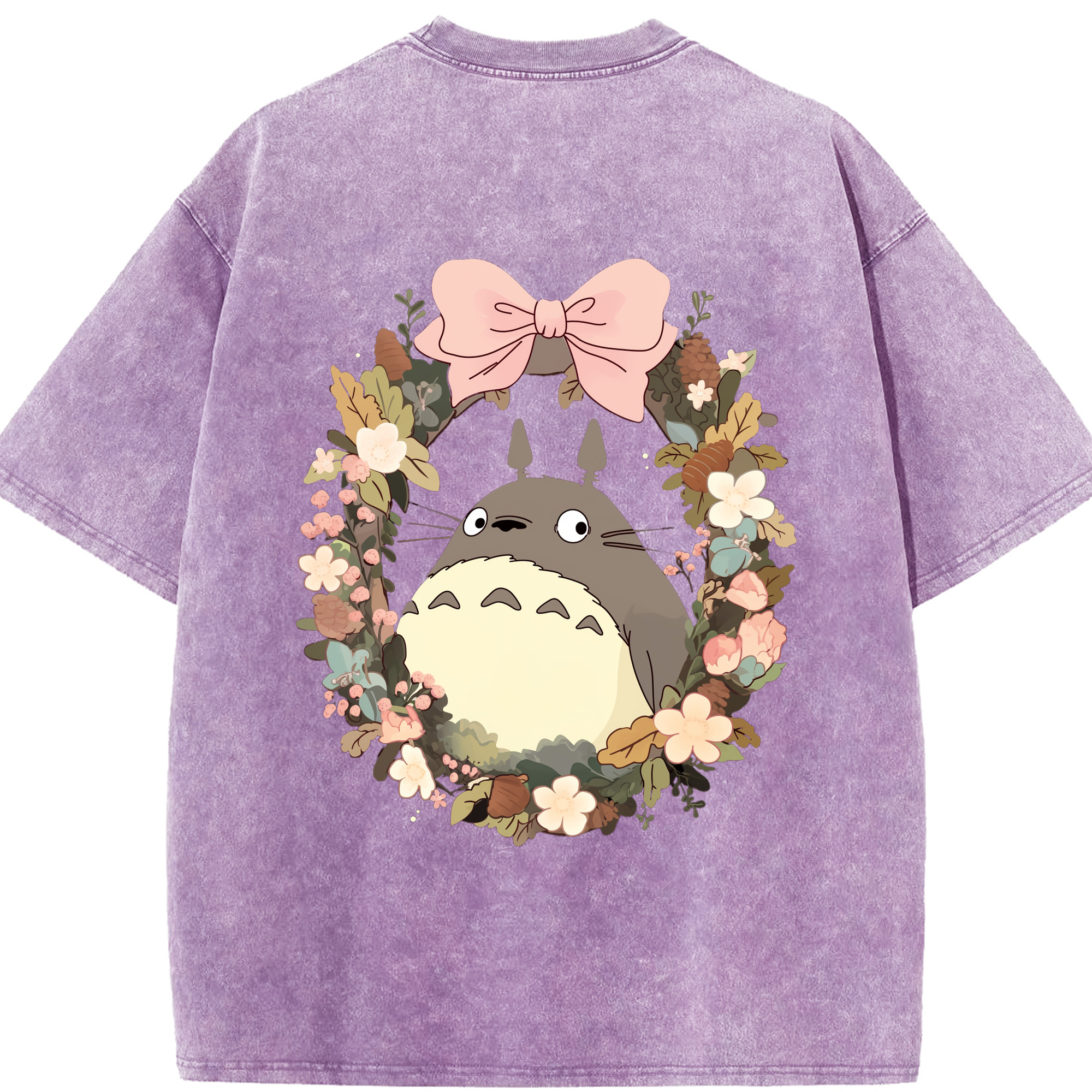 （画像用） となりのトトロ 草壁メイ 草壁サツキ My Neighbor Totoro Satsuki Kusakabe Mei Kusakabe 綿100% ヴィンテージ風 半袖Tシャツ（背面プリント）