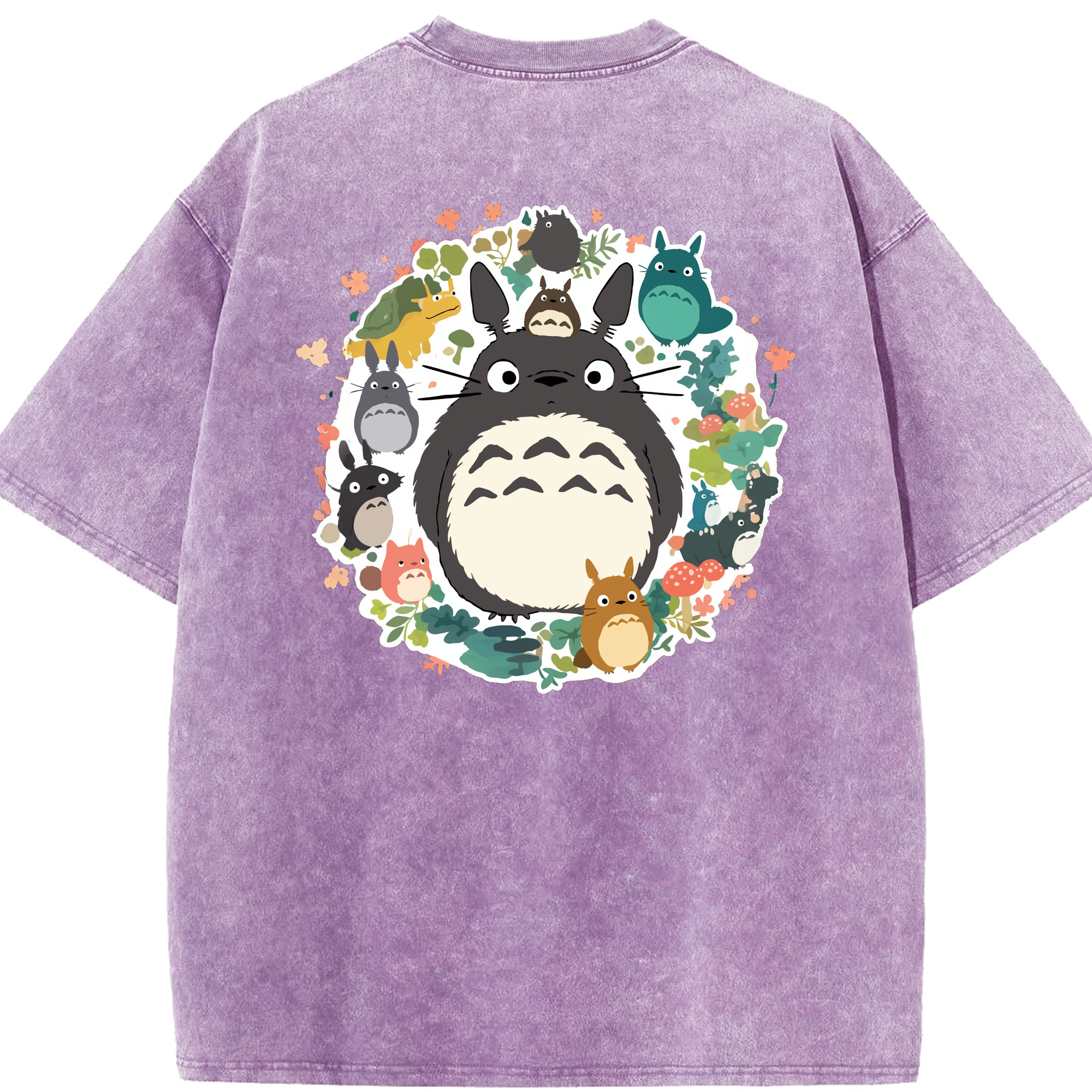 （画像用） となりのトトロ 草壁メイ 草壁サツキ My Neighbor Totoro Satsuki Kusakabe Mei Kusakabe 綿100% ヴィンテージ風 半袖Tシャツ（背面プリント）