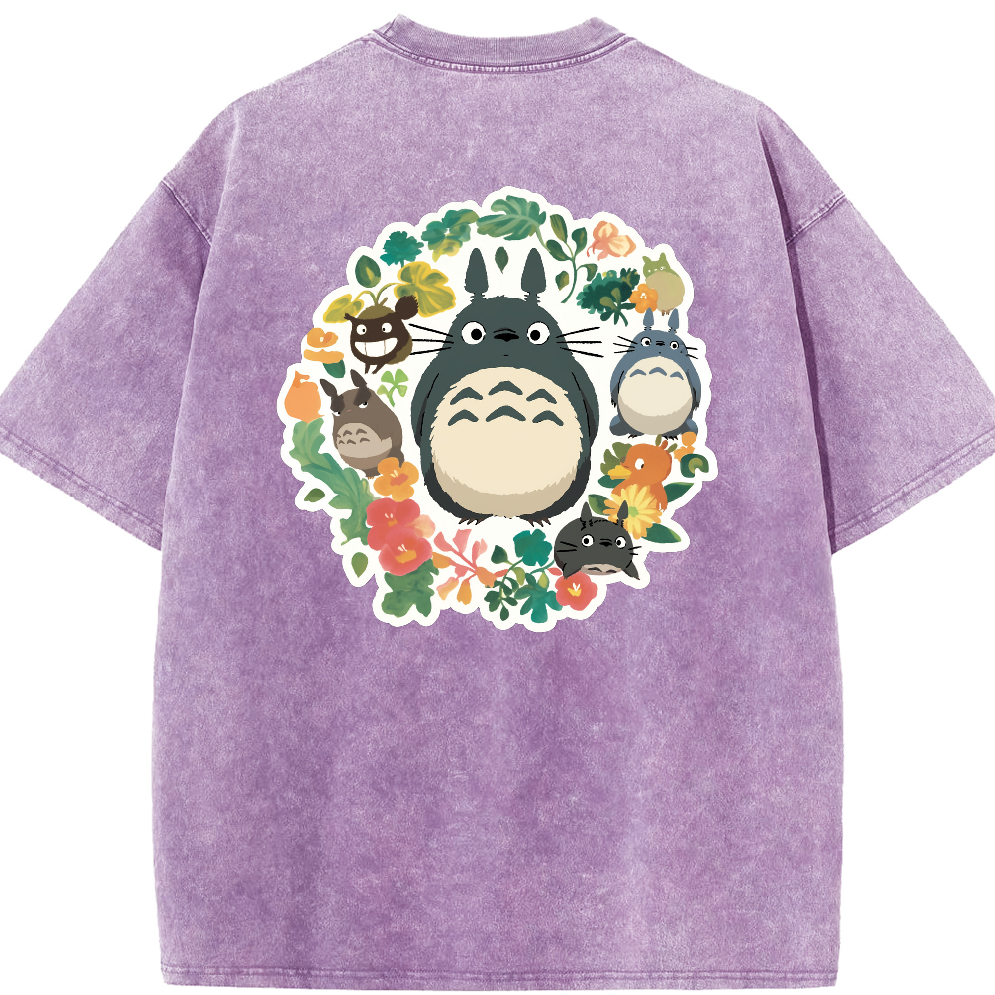 （画像用） となりのトトロ 草壁メイ 草壁サツキ My Neighbor Totoro Satsuki Kusakabe Mei Kusakabe 綿100% ヴィンテージ風 半袖Tシャツ（背面プリント）