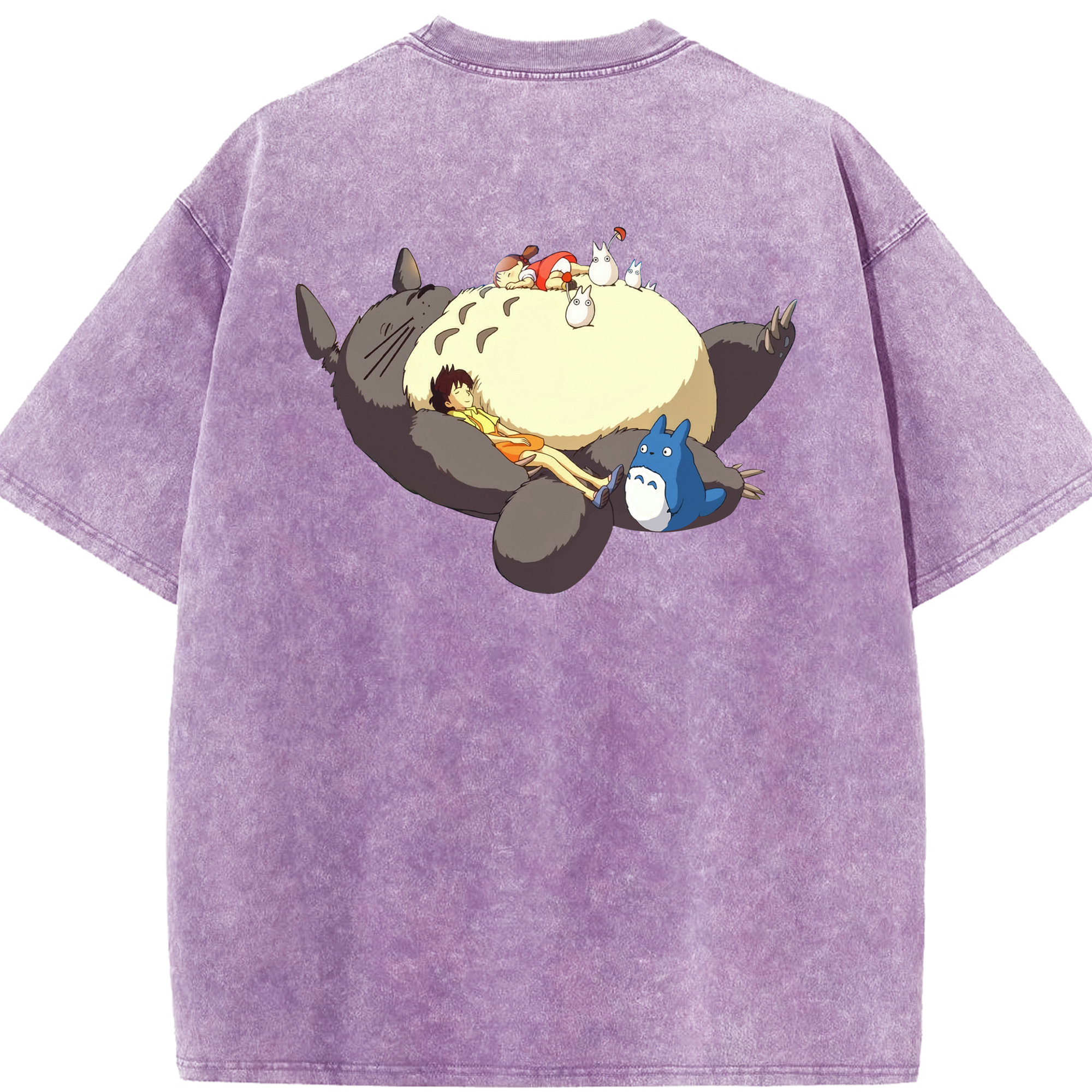 （画像用） となりのトトロ 草壁メイ 草壁サツキ My Neighbor Totoro Satsuki Kusakabe Mei Kusakabe 綿100% ヴィンテージ風 半袖Tシャツ（背面プリント）