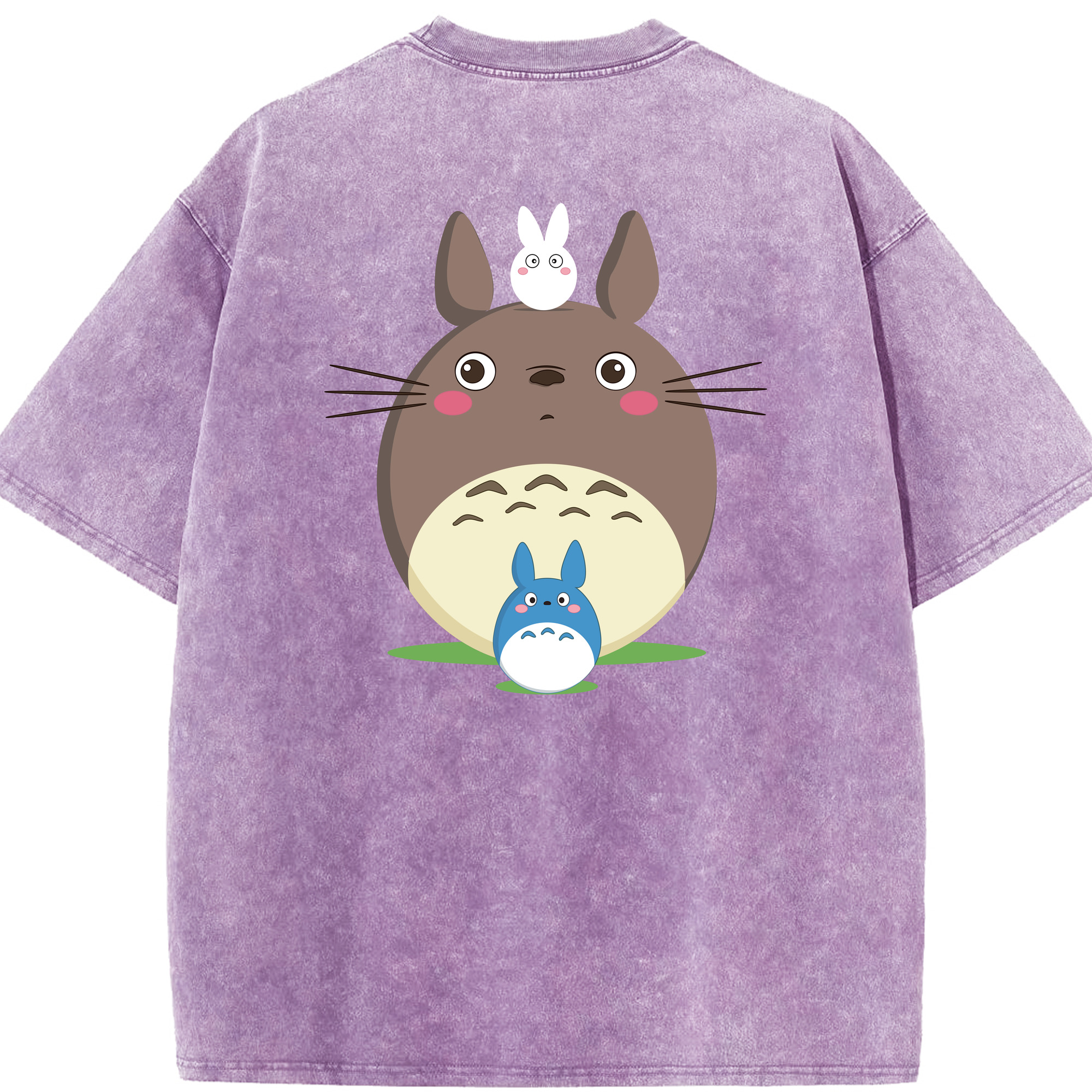 （画像用） となりのトトロ 草壁メイ 草壁サツキ My Neighbor Totoro Satsuki Kusakabe Mei Kusakabe 綿100% ヴィンテージ風 半袖Tシャツ（背面プリント）
