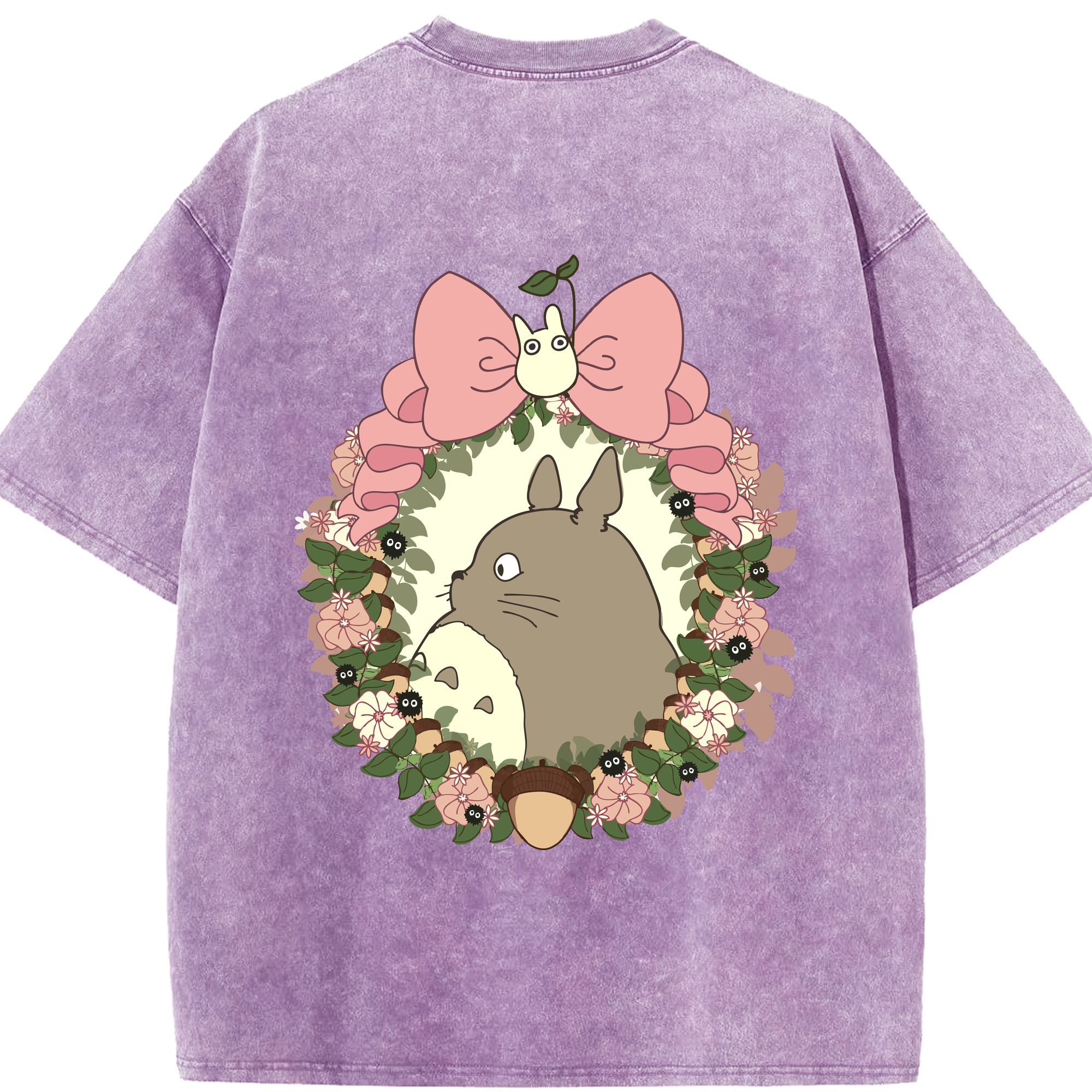 （画像用） となりのトトロ 草壁メイ 草壁サツキ My Neighbor Totoro Satsuki Kusakabe Mei Kusakabe 綿100% ヴィンテージ風 半袖Tシャツ（背面プリント）