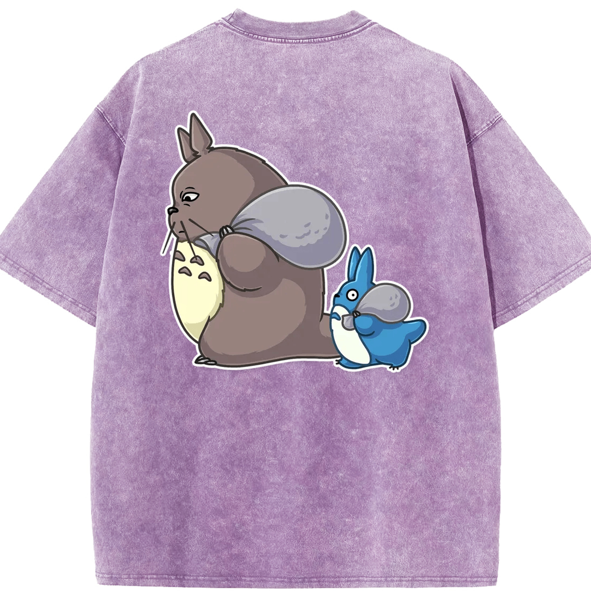 （画像用） となりのトトロ 草壁メイ 草壁サツキ My Neighbor Totoro Satsuki Kusakabe Mei Kusakabe 綿100% ヴィンテージ風 半袖Tシャツ（背面プリント）