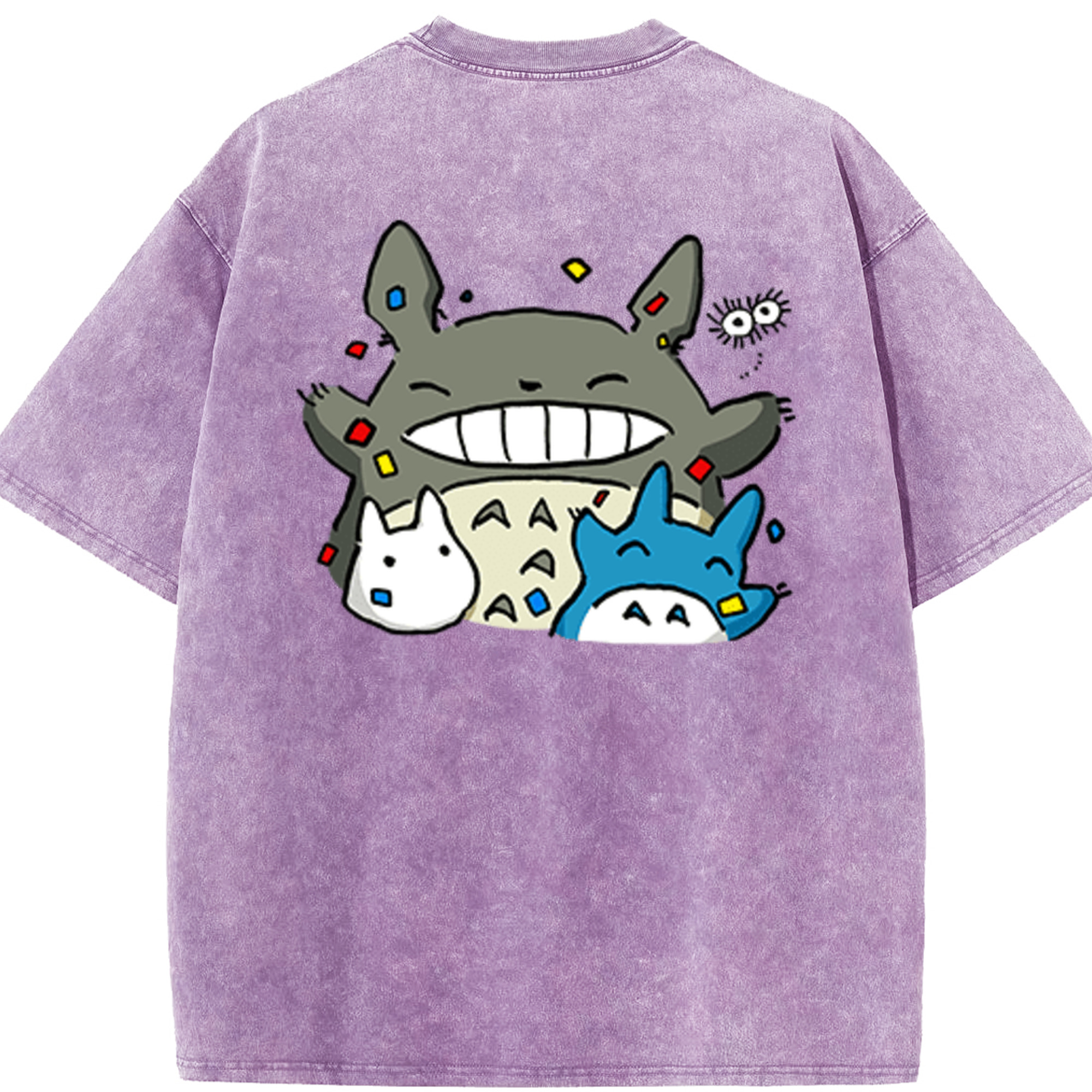 （画像用） となりのトトロ 草壁メイ 草壁サツキ My Neighbor Totoro Satsuki Kusakabe Mei Kusakabe 綿100% ヴィンテージ風 半袖Tシャツ（背面プリント）