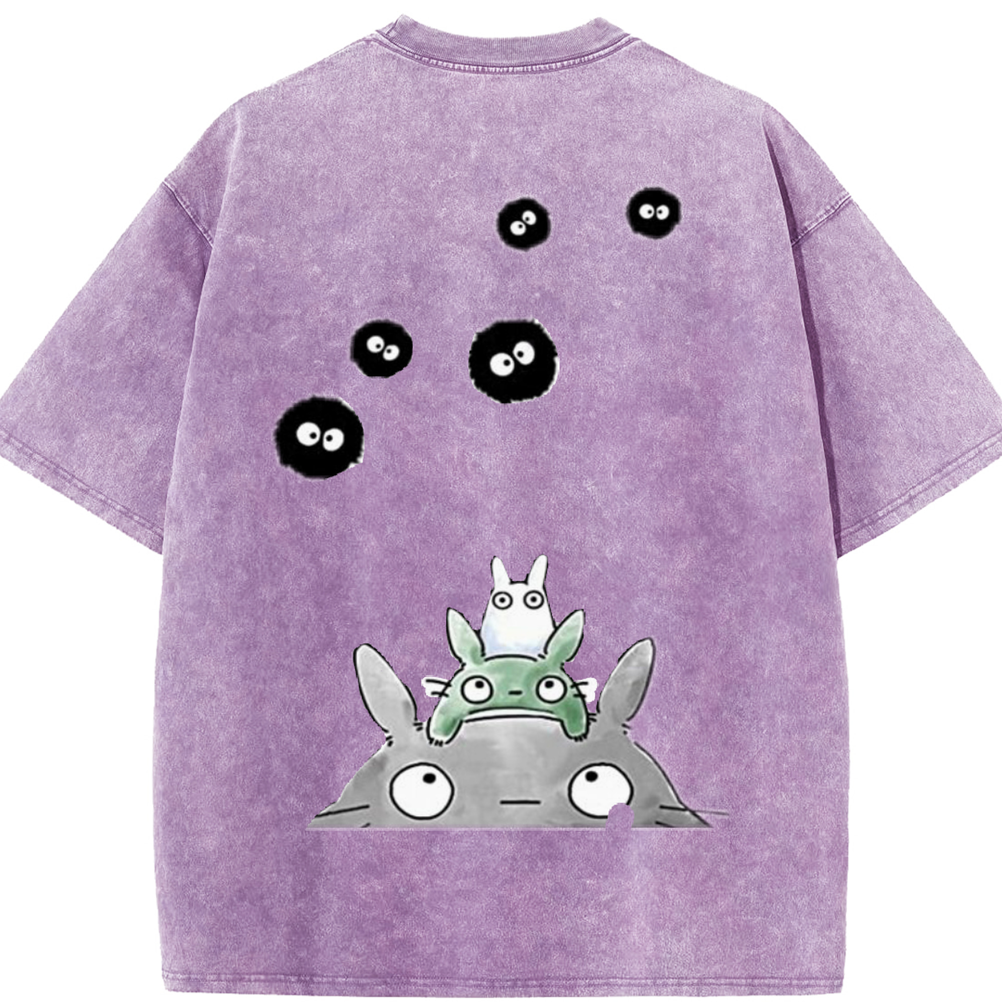 （画像用） となりのトトロ 草壁メイ 草壁サツキ My Neighbor Totoro Satsuki Kusakabe Mei Kusakabe 綿100% ヴィンテージ風 半袖Tシャツ（背面プリント）