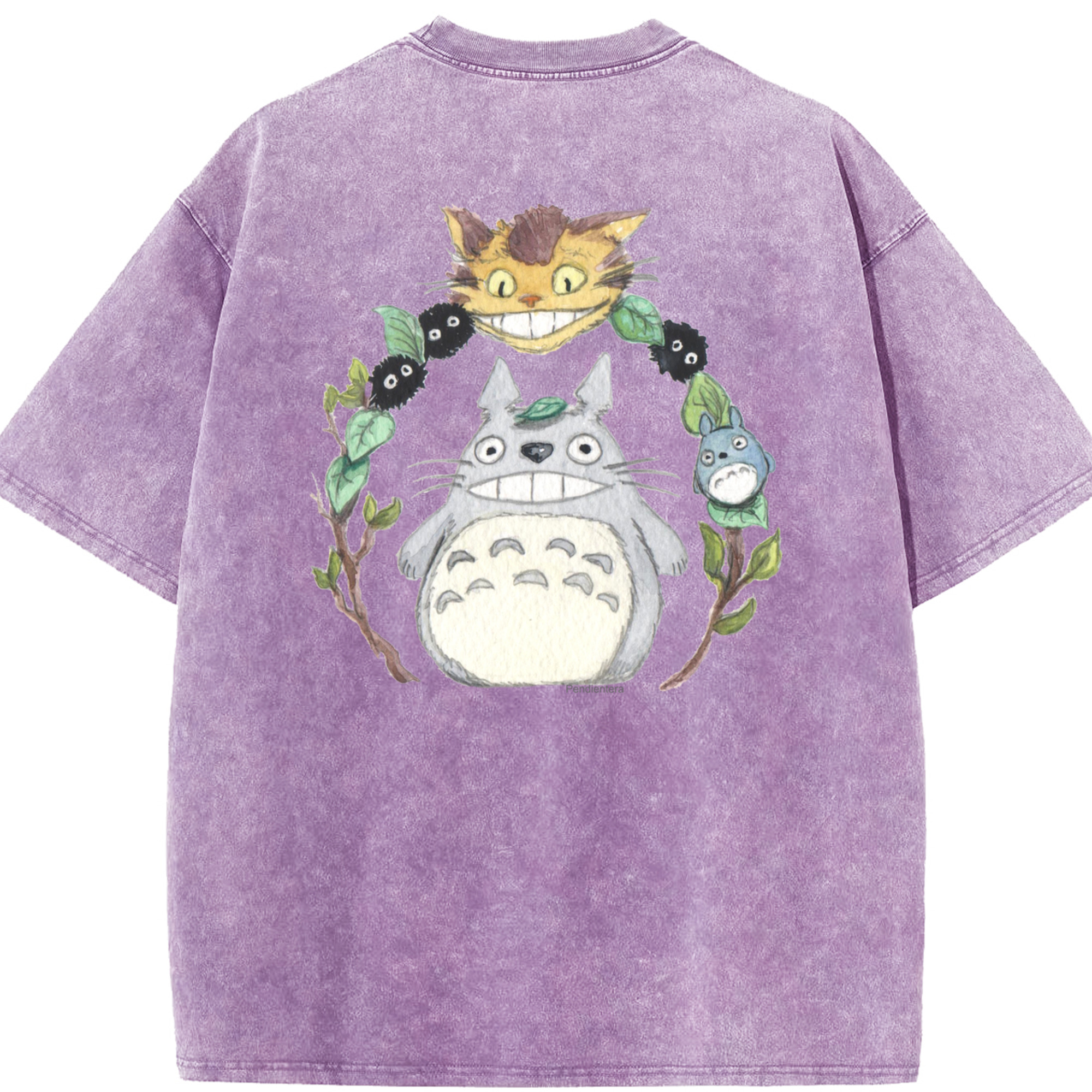 （画像用） となりのトトロ 草壁メイ 草壁サツキ My Neighbor Totoro Satsuki Kusakabe Mei Kusakabe 綿100% ヴィンテージ風 半袖Tシャツ（背面プリント）