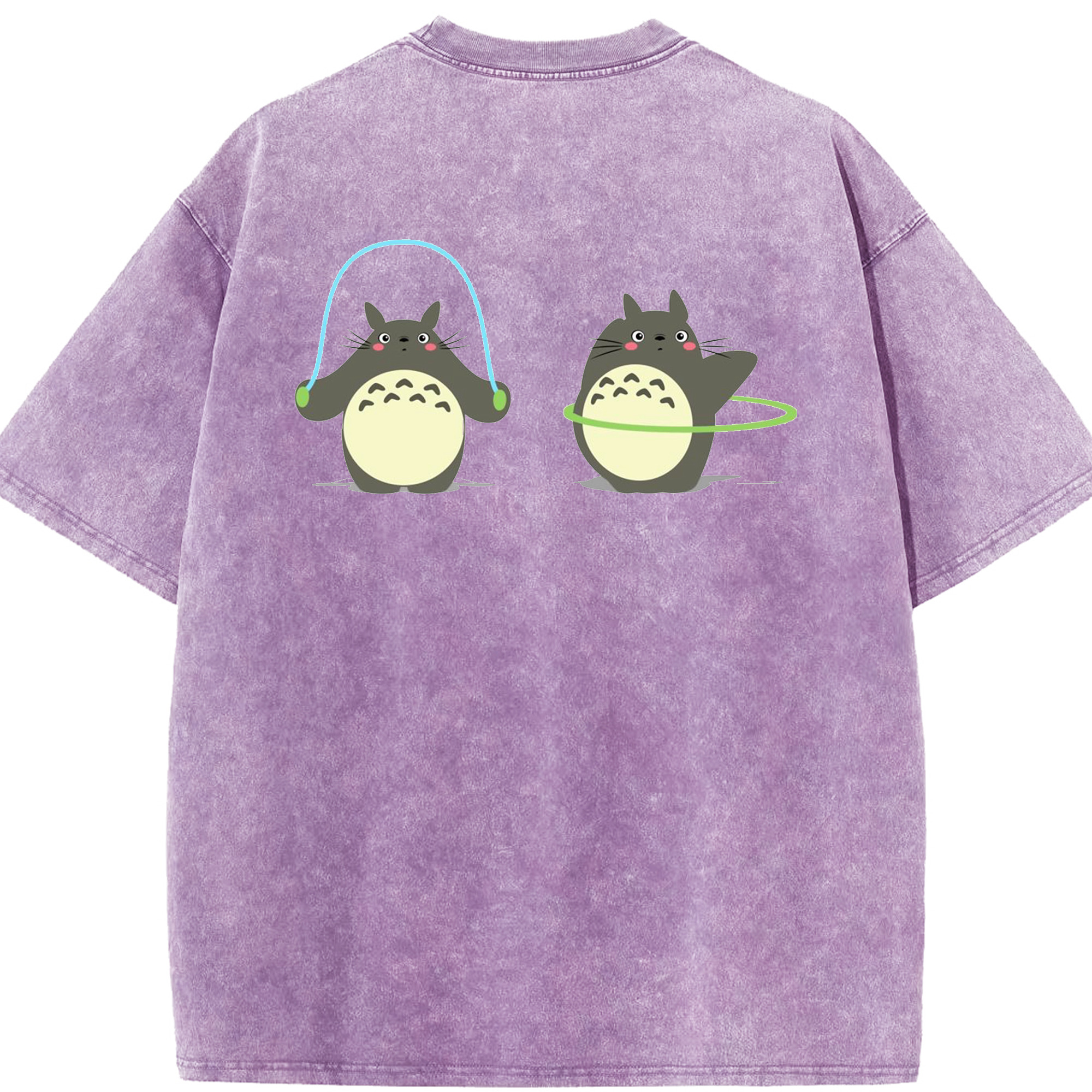（画像用） となりのトトロ 草壁メイ 草壁サツキ My Neighbor Totoro Satsuki Kusakabe Mei Kusakabe 綿100% ヴィンテージ風 半袖Tシャツ（背面プリント）