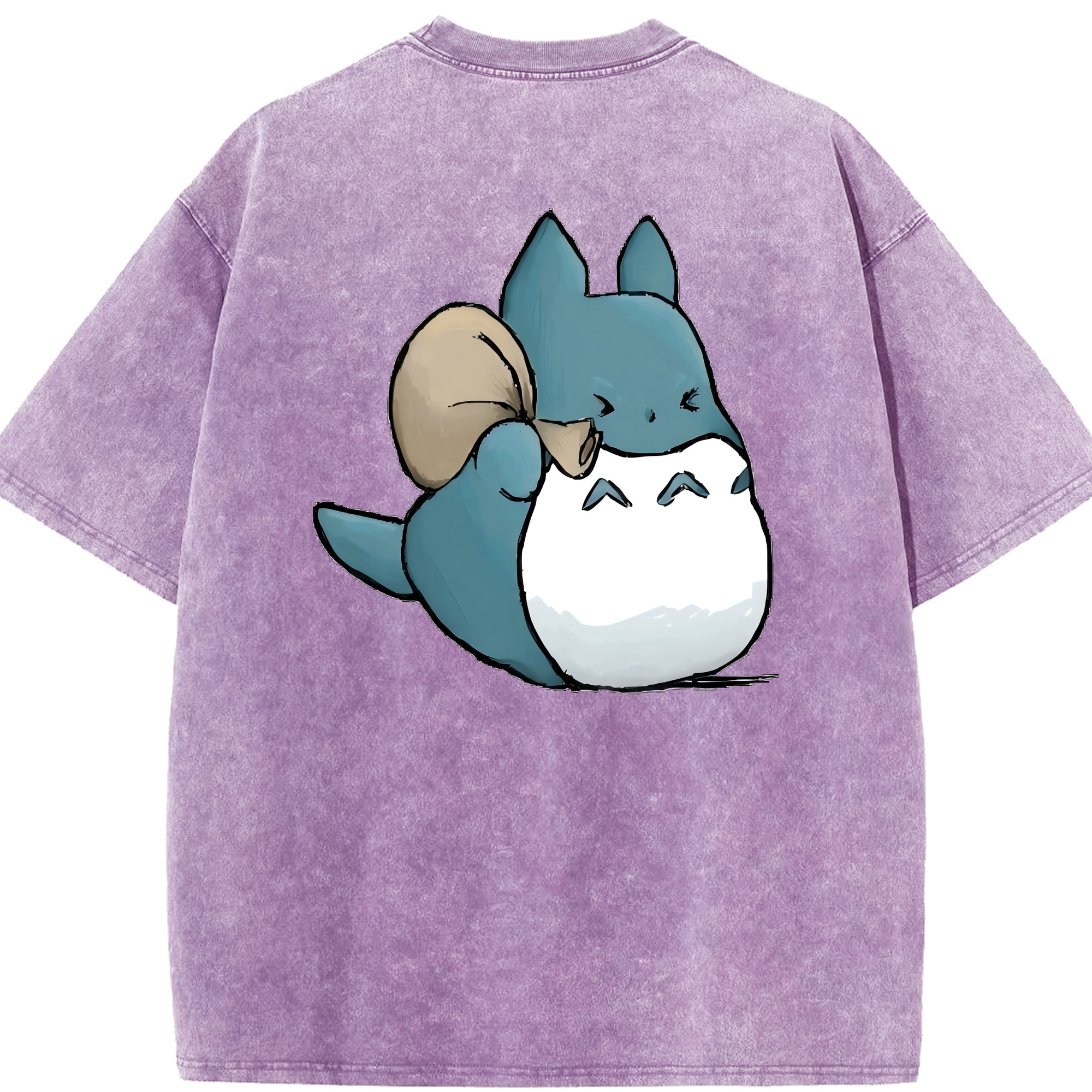 （画像用） となりのトトロ 草壁メイ 草壁サツキ My Neighbor Totoro Satsuki Kusakabe Mei Kusakabe 綿100% ヴィンテージ風 半袖Tシャツ（背面プリント）