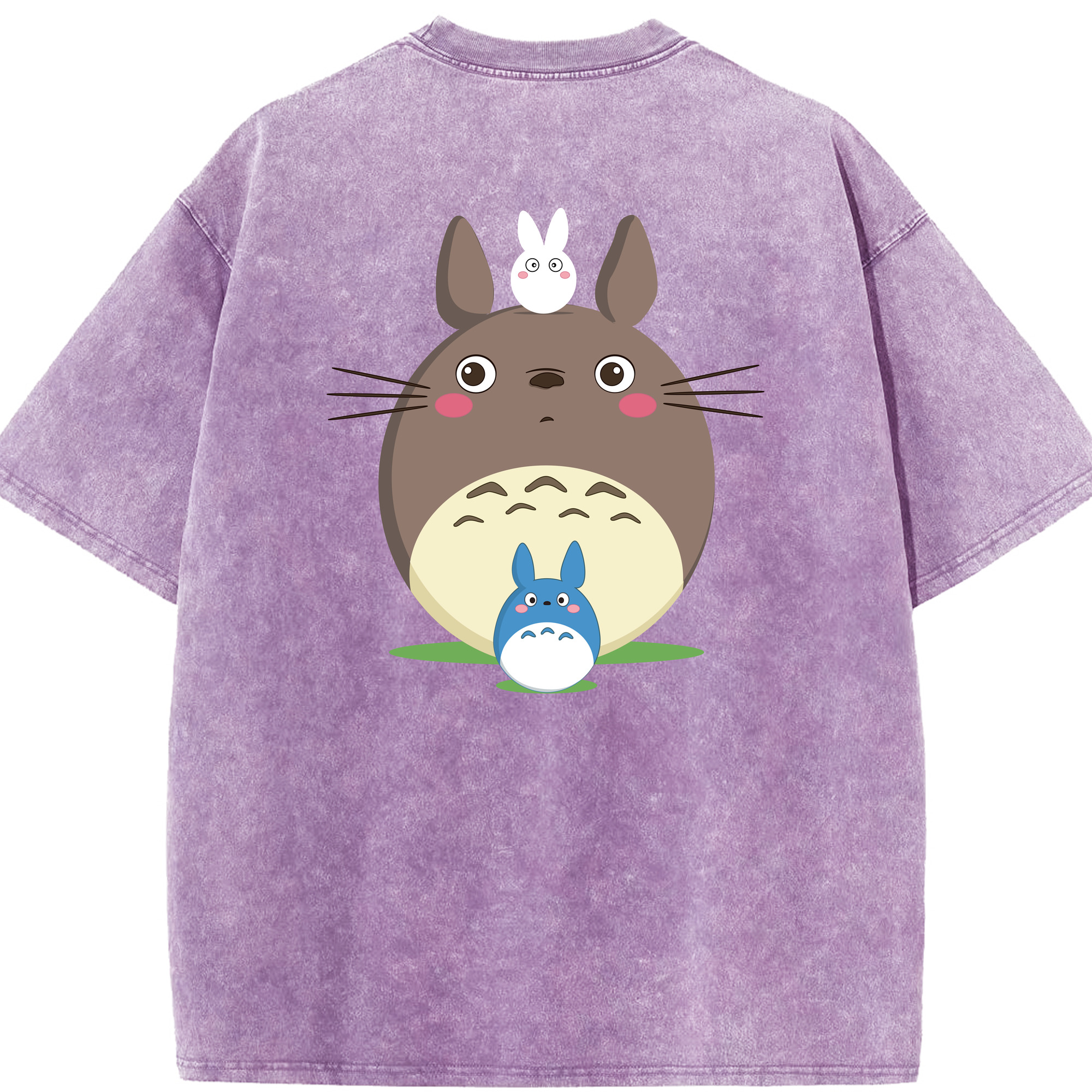 （画像用） となりのトトロ 草壁メイ 草壁サツキ My Neighbor Totoro Satsuki Kusakabe Mei Kusakabe 綿100% ヴィンテージ風 半袖Tシャツ（背面プリント）
