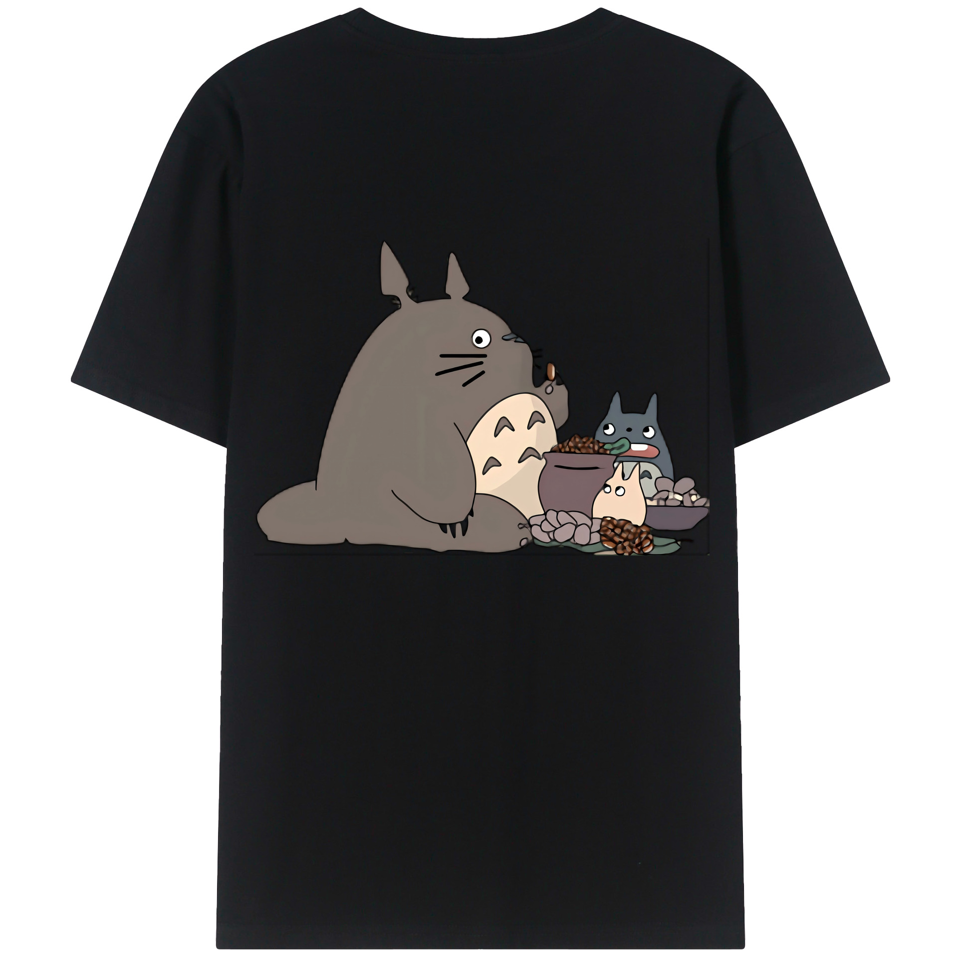 （画像用） となりのトトロ 草壁メイ 草壁サツキ My Neighbor Totoro Satsuki Kusakabe Mei Kusakabe 綿100％ メンズ半袖Tシャツ（バックプリント） 通気性