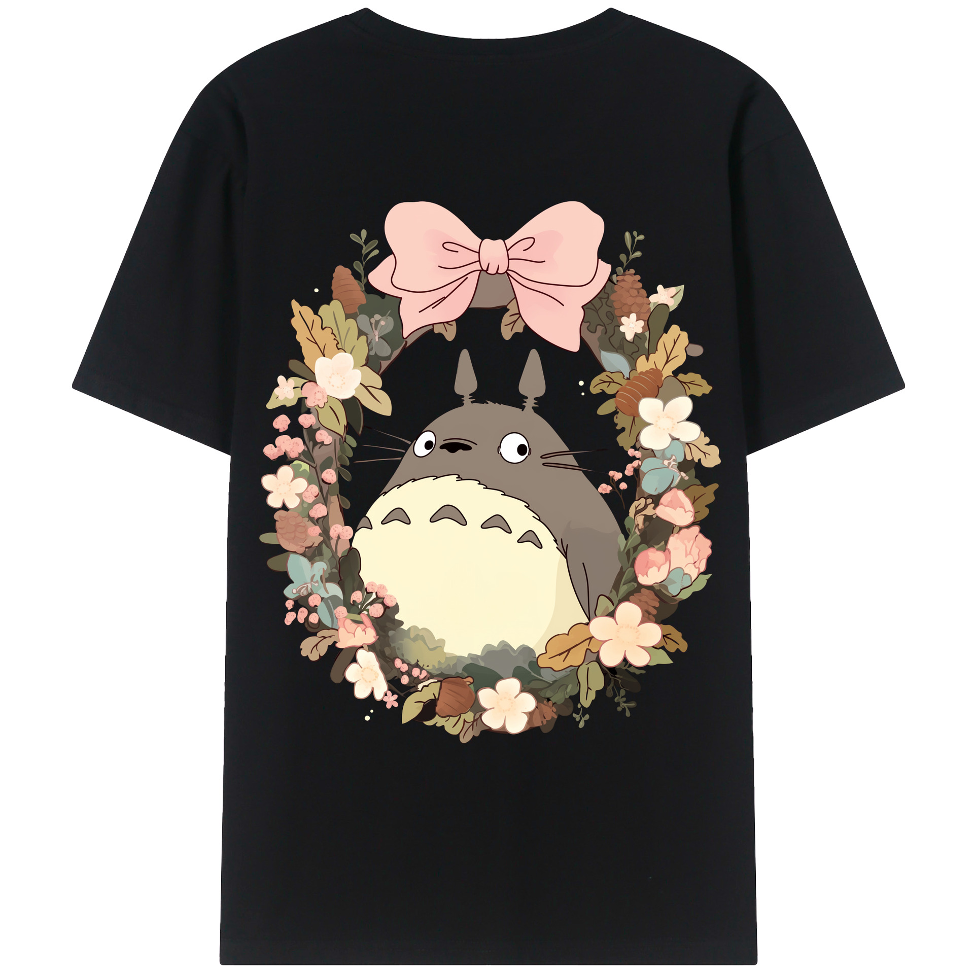 （画像用） となりのトトロ 草壁メイ 草壁サツキ My Neighbor Totoro Satsuki Kusakabe Mei Kusakabe 綿100％ メンズ半袖Tシャツ（バックプリント） 通気性