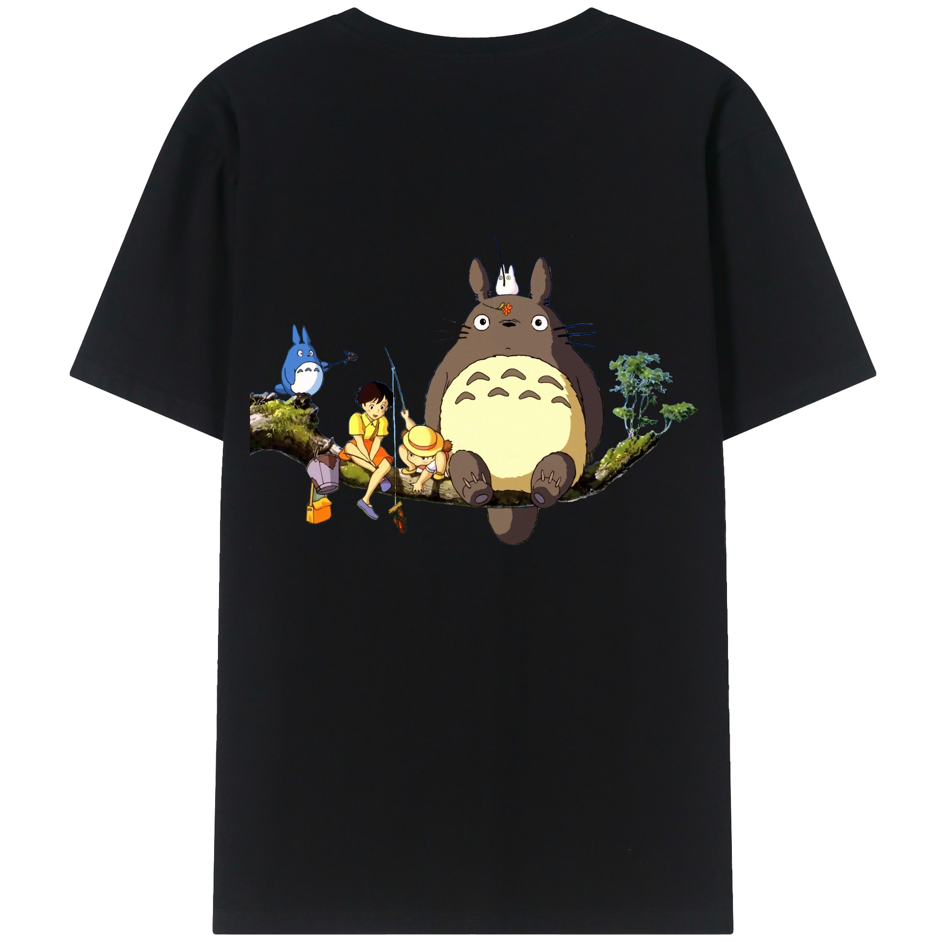 （画像用） となりのトトロ 草壁メイ 草壁サツキ My Neighbor Totoro Satsuki Kusakabe Mei Kusakabe 綿100％ メンズ半袖Tシャツ（バックプリント） 通気性