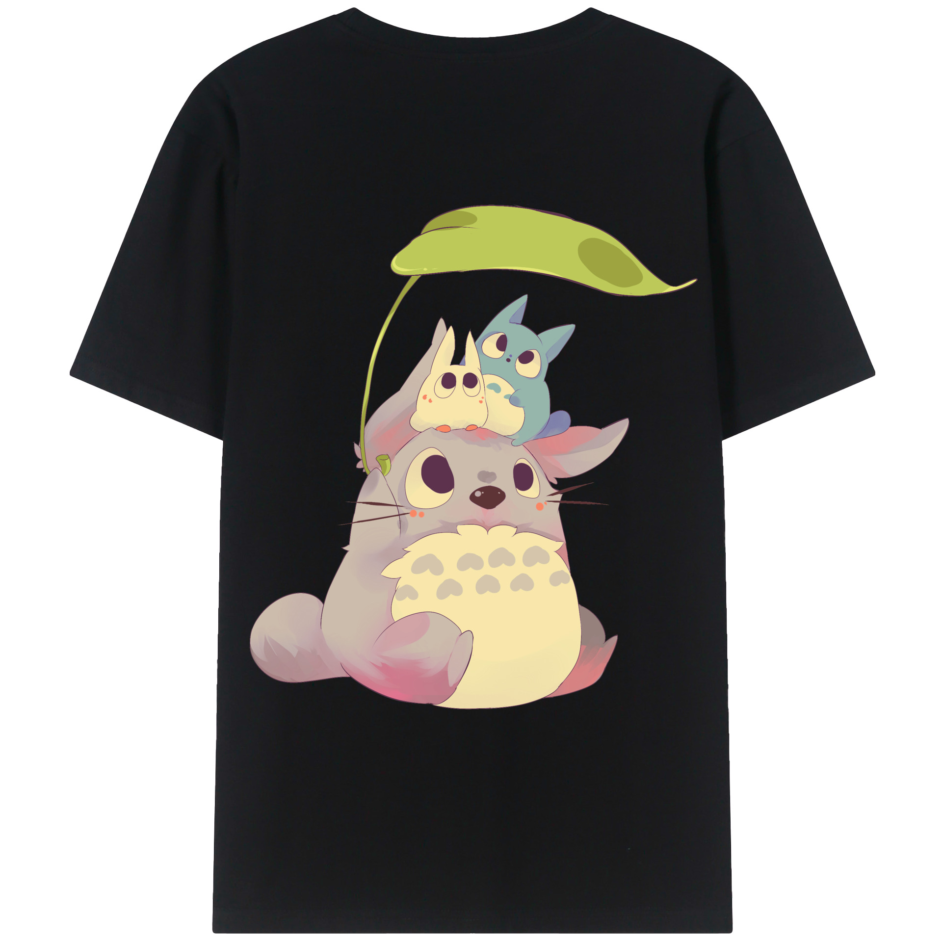（画像用） となりのトトロ 草壁メイ 草壁サツキ My Neighbor Totoro Satsuki Kusakabe Mei Kusakabe 綿100％ メンズ半袖Tシャツ（バックプリント） 通気性