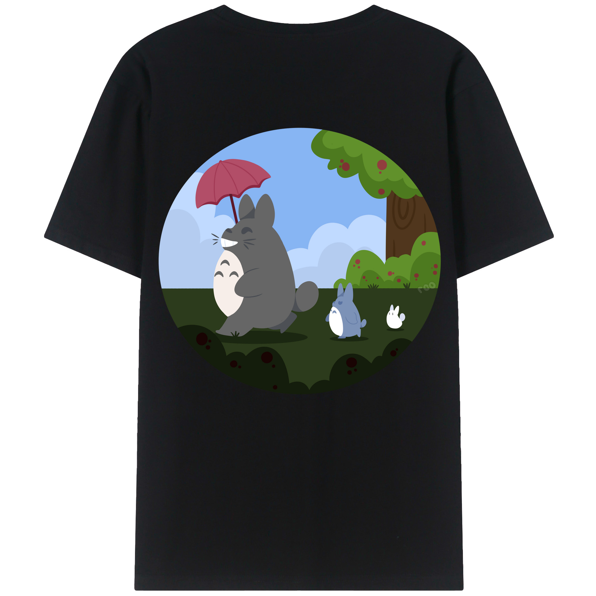 （画像用） となりのトトロ 草壁メイ 草壁サツキ My Neighbor Totoro Satsuki Kusakabe Mei Kusakabe 綿100％ メンズ半袖Tシャツ（バックプリント） 通気性