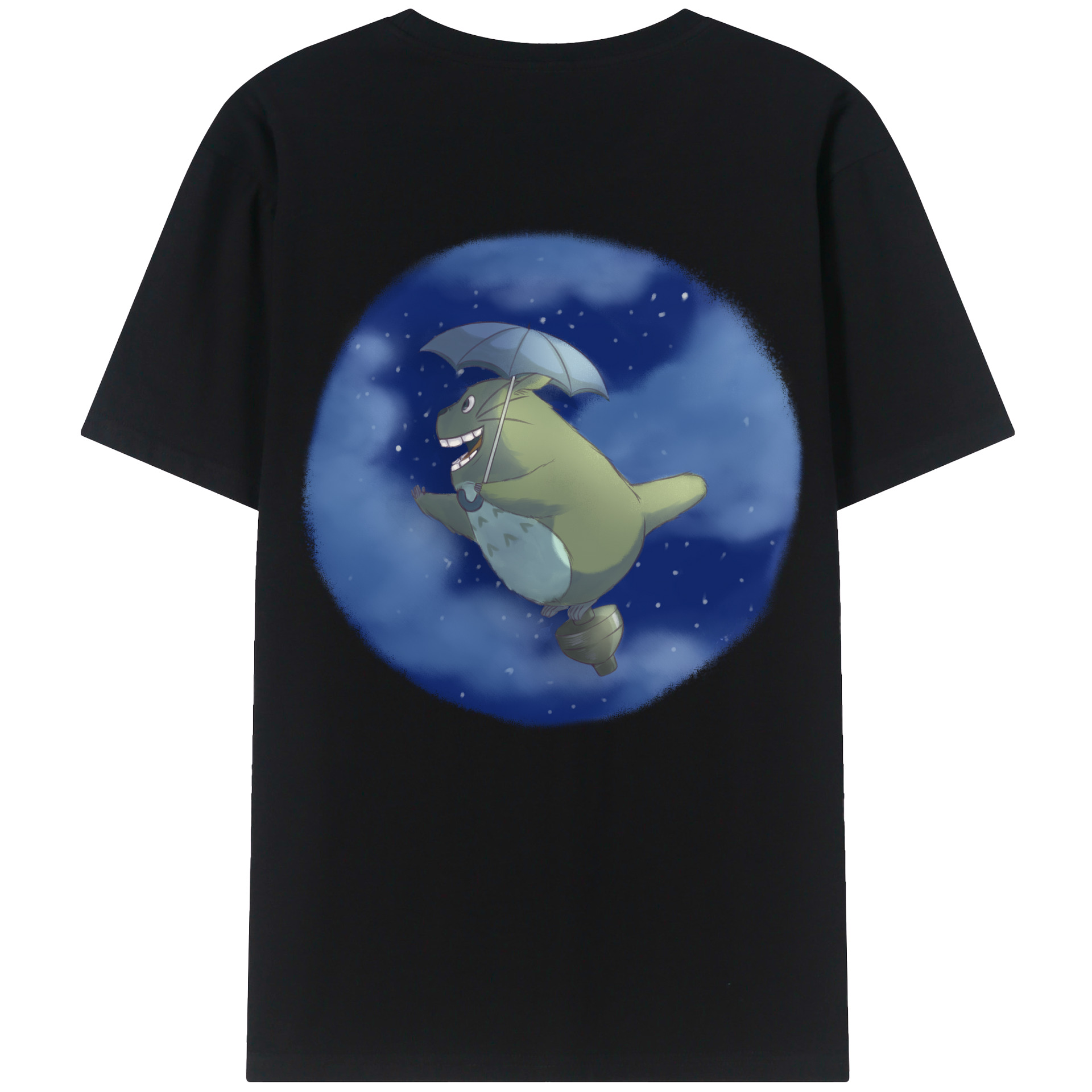 （画像用） となりのトトロ 草壁メイ 草壁サツキ My Neighbor Totoro Satsuki Kusakabe Mei Kusakabe 綿100％ メンズ半袖Tシャツ（バックプリント） 通気性