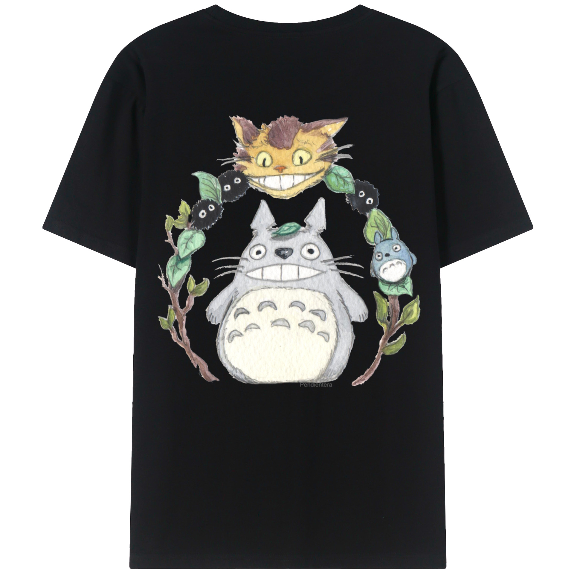 （画像用） となりのトトロ 草壁メイ 草壁サツキ My Neighbor Totoro Satsuki Kusakabe Mei Kusakabe 綿100％ メンズ半袖Tシャツ（バックプリント） 通気性