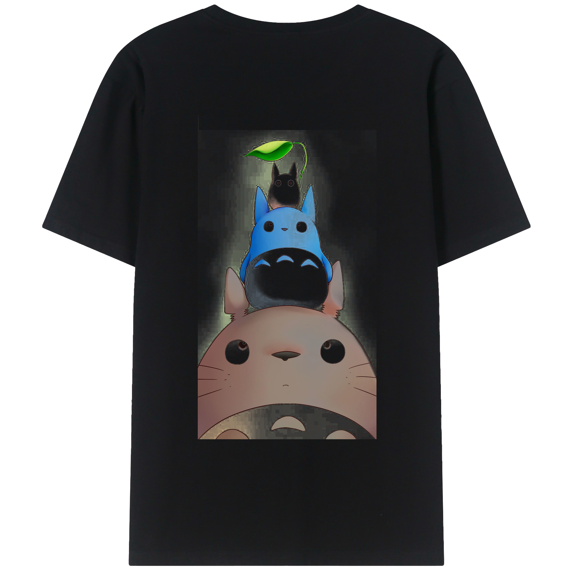 （画像用） となりのトトロ 草壁メイ 草壁サツキ My Neighbor Totoro Satsuki Kusakabe Mei Kusakabe 綿100％ メンズ半袖Tシャツ（バックプリント） 通気性