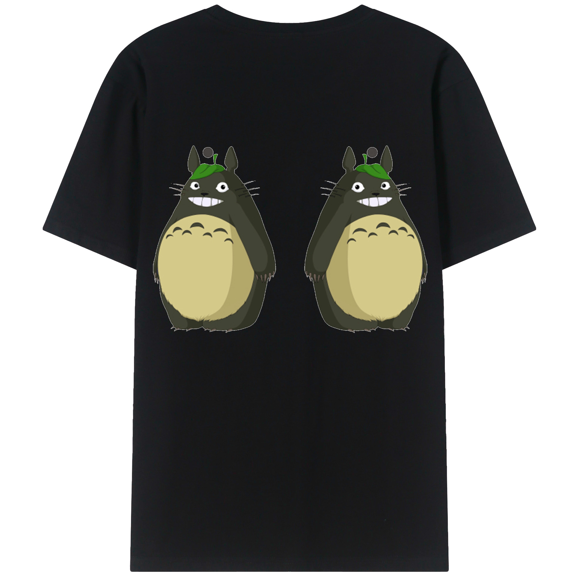 （画像用） となりのトトロ 草壁メイ 草壁サツキ My Neighbor Totoro Satsuki Kusakabe Mei Kusakabe 綿100％ メンズ半袖Tシャツ（バックプリント） 通気性
