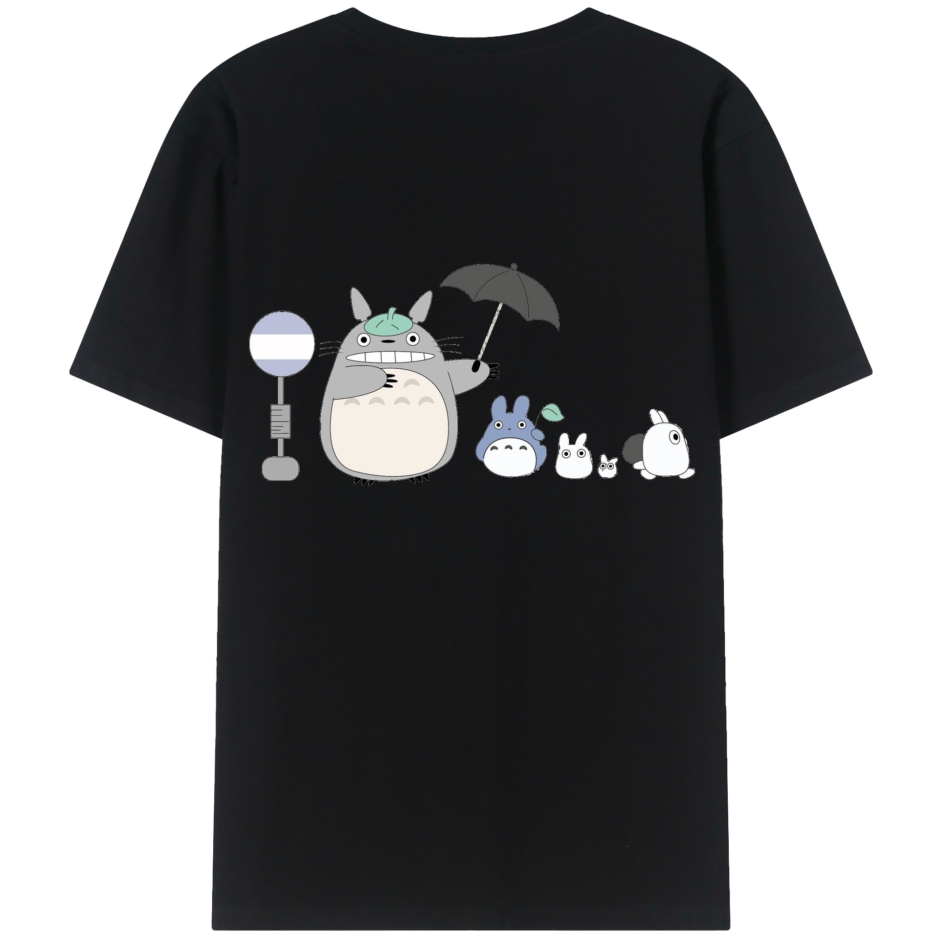 （画像用） となりのトトロ 草壁メイ 草壁サツキ My Neighbor Totoro Satsuki Kusakabe Mei Kusakabe 綿100％ メンズ半袖Tシャツ（バックプリント） 通気性