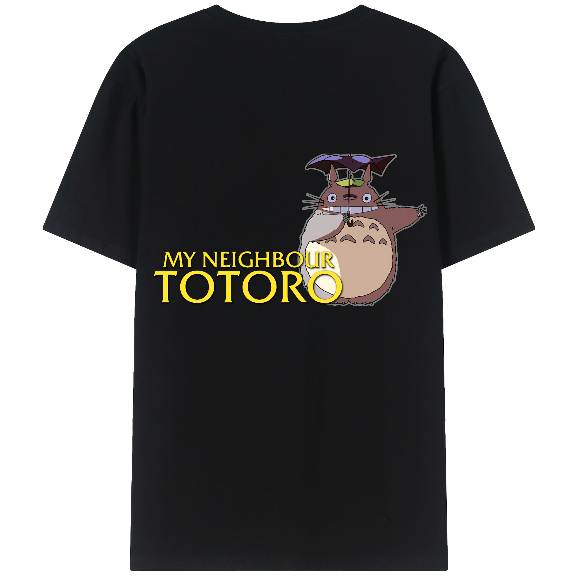 （画像用） となりのトトロ 草壁メイ 草壁サツキ My Neighbor Totoro Satsuki Kusakabe Mei Kusakabe 綿100％ メンズ半袖Tシャツ（バックプリント） 通気性
