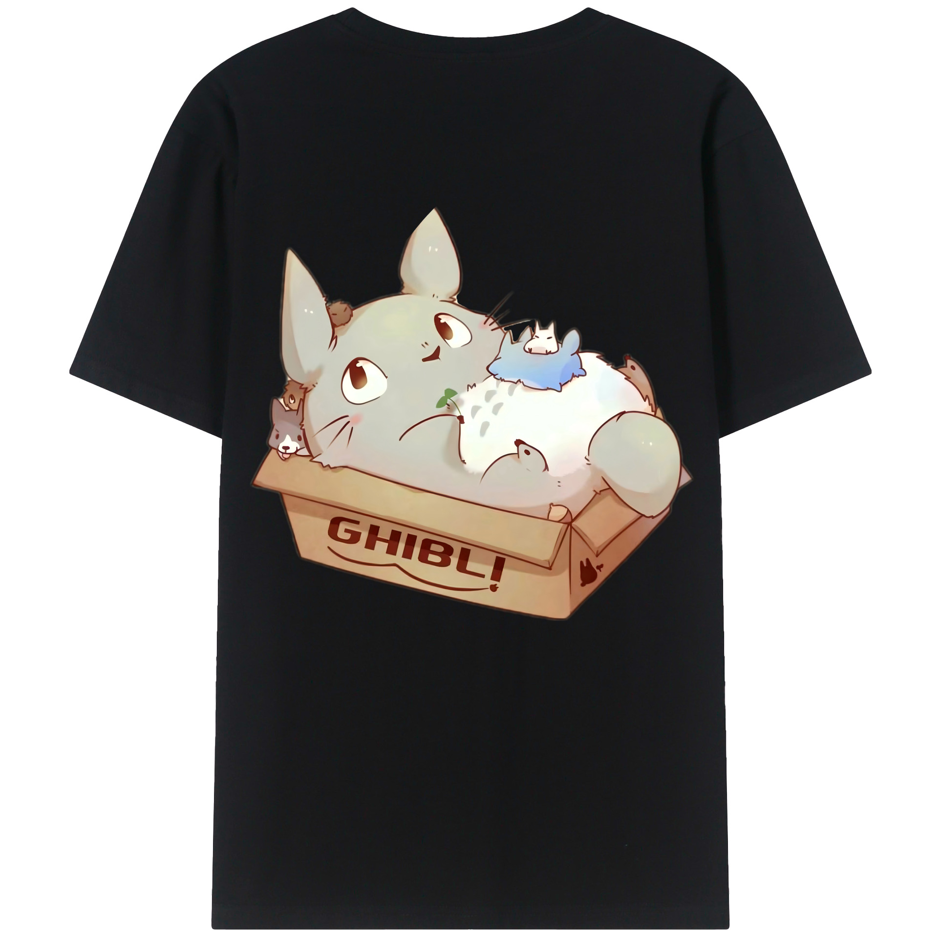 （画像用） となりのトトロ 草壁メイ 草壁サツキ My Neighbor Totoro Satsuki Kusakabe Mei Kusakabe 綿100％ メンズ半袖Tシャツ（バックプリント） 通気性