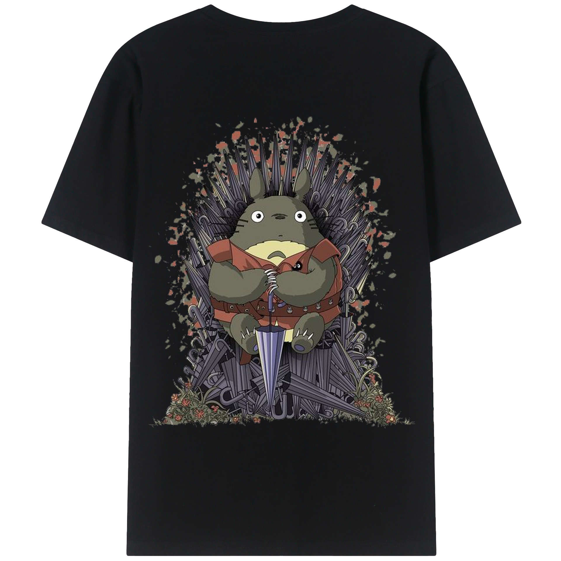 （画像用） となりのトトロ 草壁メイ 草壁サツキ My Neighbor Totoro Satsuki Kusakabe Mei Kusakabe 綿100％ メンズ半袖Tシャツ（バックプリント） 通気性