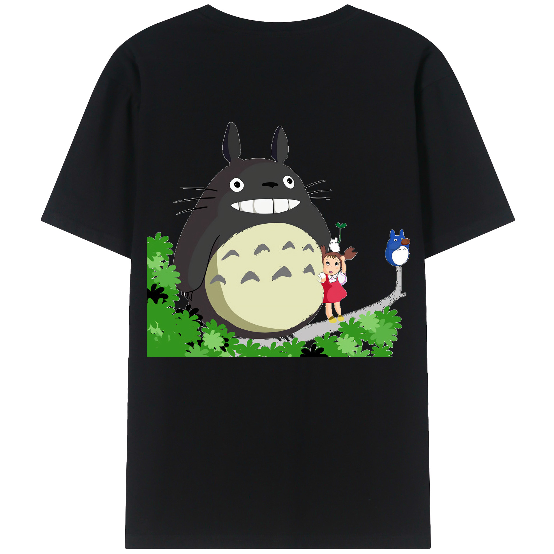 （画像用） となりのトトロ 草壁メイ 草壁サツキ My Neighbor Totoro Satsuki Kusakabe Mei Kusakabe 綿100％ メンズ半袖Tシャツ（バックプリント） 通気性