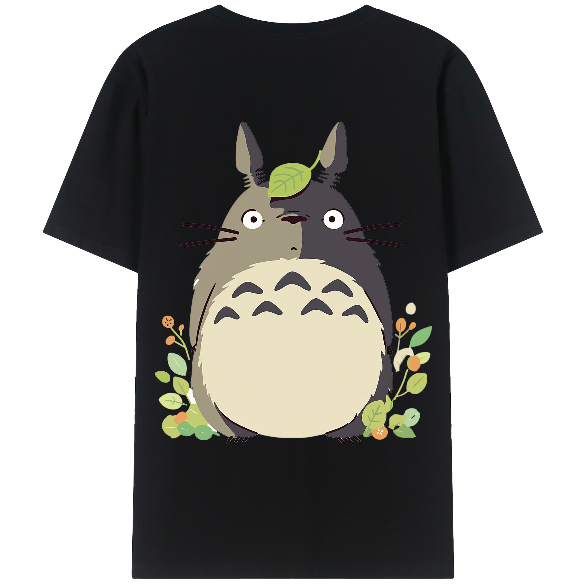 （画像用） となりのトトロ 草壁メイ 草壁サツキ My Neighbor Totoro Satsuki Kusakabe Mei Kusakabe 綿100％ メンズ半袖Tシャツ（バックプリント） 通気性