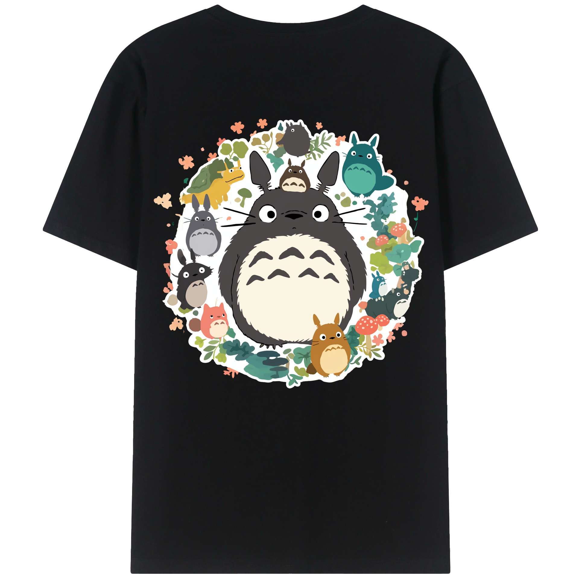 （画像用） となりのトトロ 草壁メイ 草壁サツキ My Neighbor Totoro Satsuki Kusakabe Mei Kusakabe 綿100％ メンズ半袖Tシャツ（バックプリント） 通気性