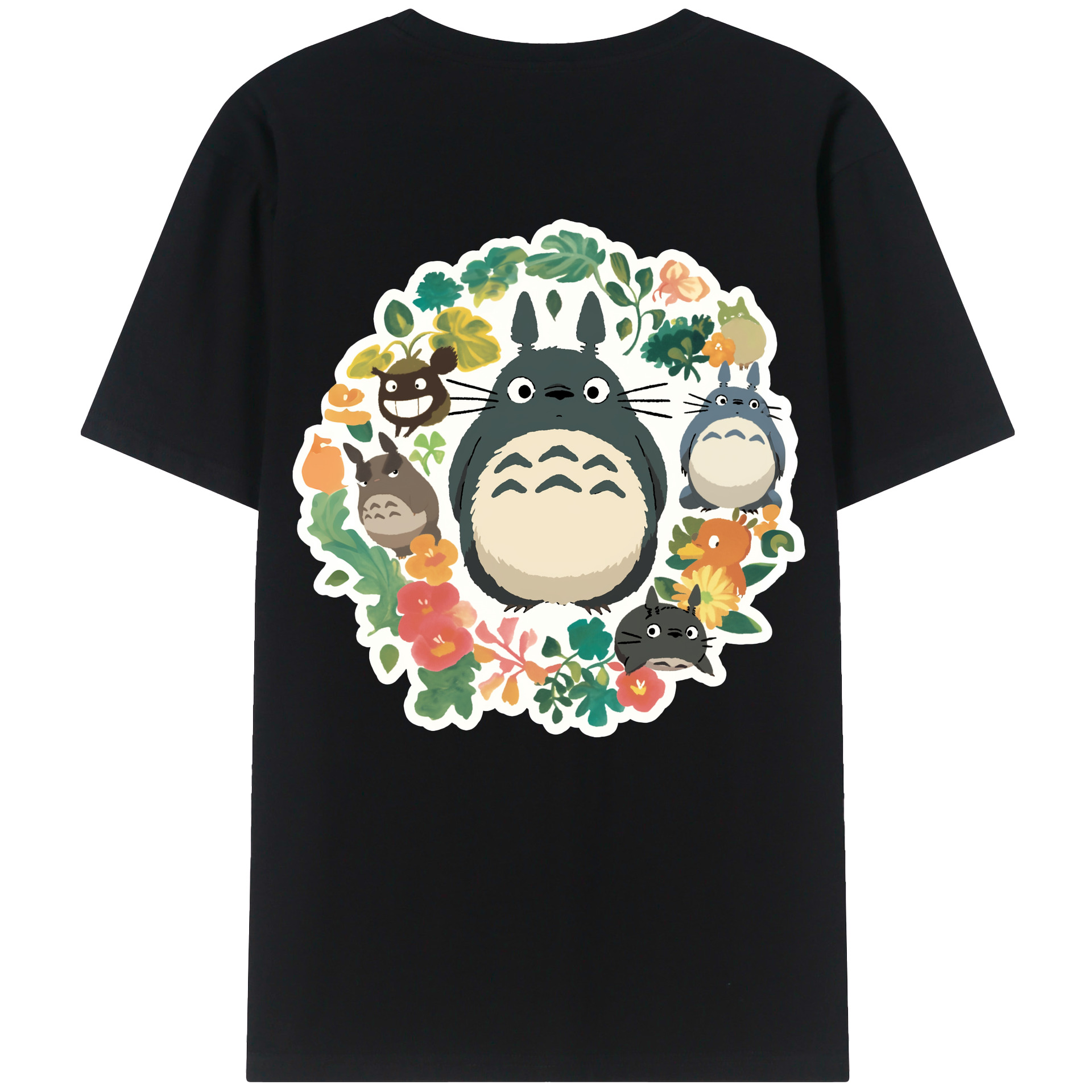 （画像用） となりのトトロ 草壁メイ 草壁サツキ My Neighbor Totoro Satsuki Kusakabe Mei Kusakabe 綿100％ メンズ半袖Tシャツ（バックプリント） 通気性