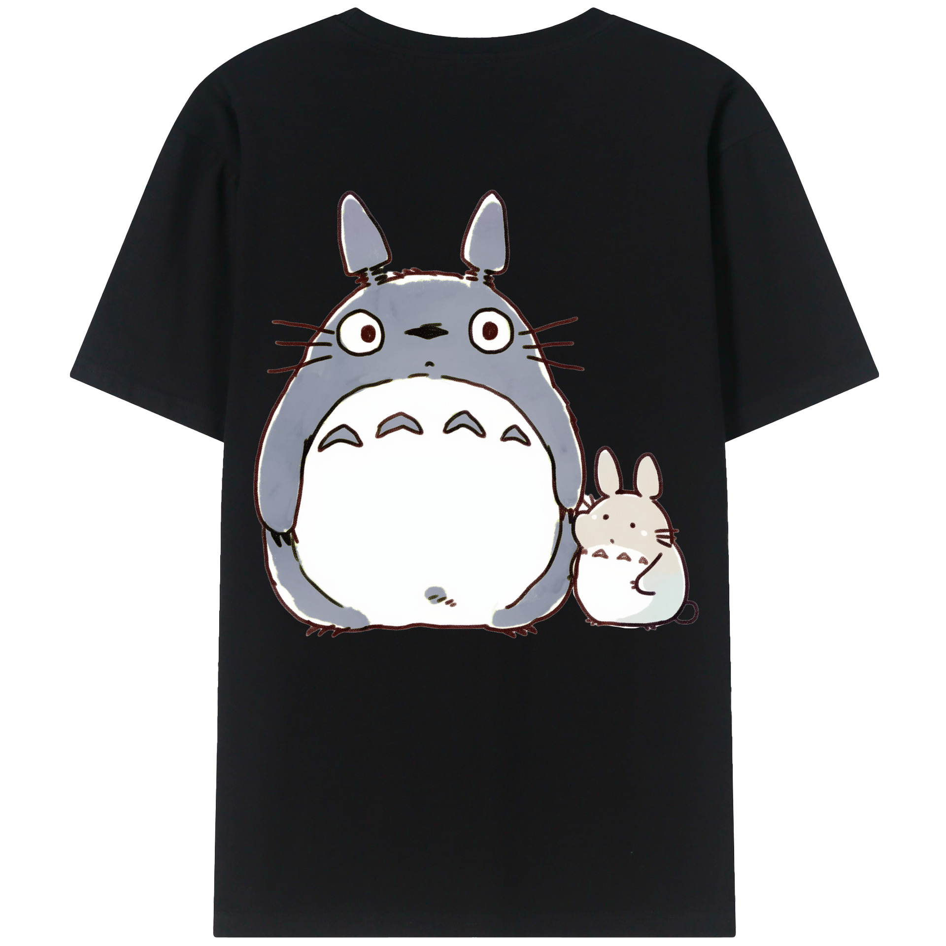 （画像用） となりのトトロ 草壁メイ 草壁サツキ My Neighbor Totoro Satsuki Kusakabe Mei Kusakabe 綿100％ メンズ半袖Tシャツ（バックプリント） 通気性