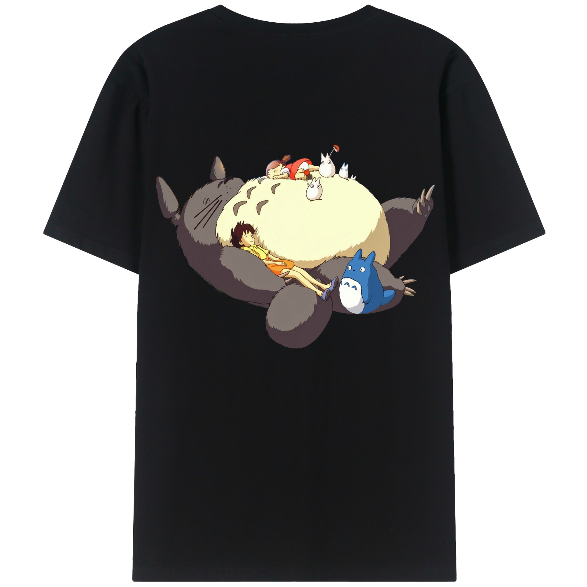 （画像用） となりのトトロ 草壁メイ 草壁サツキ My Neighbor Totoro Satsuki Kusakabe Mei Kusakabe 綿100％ メンズ半袖Tシャツ（バックプリント） 通気性