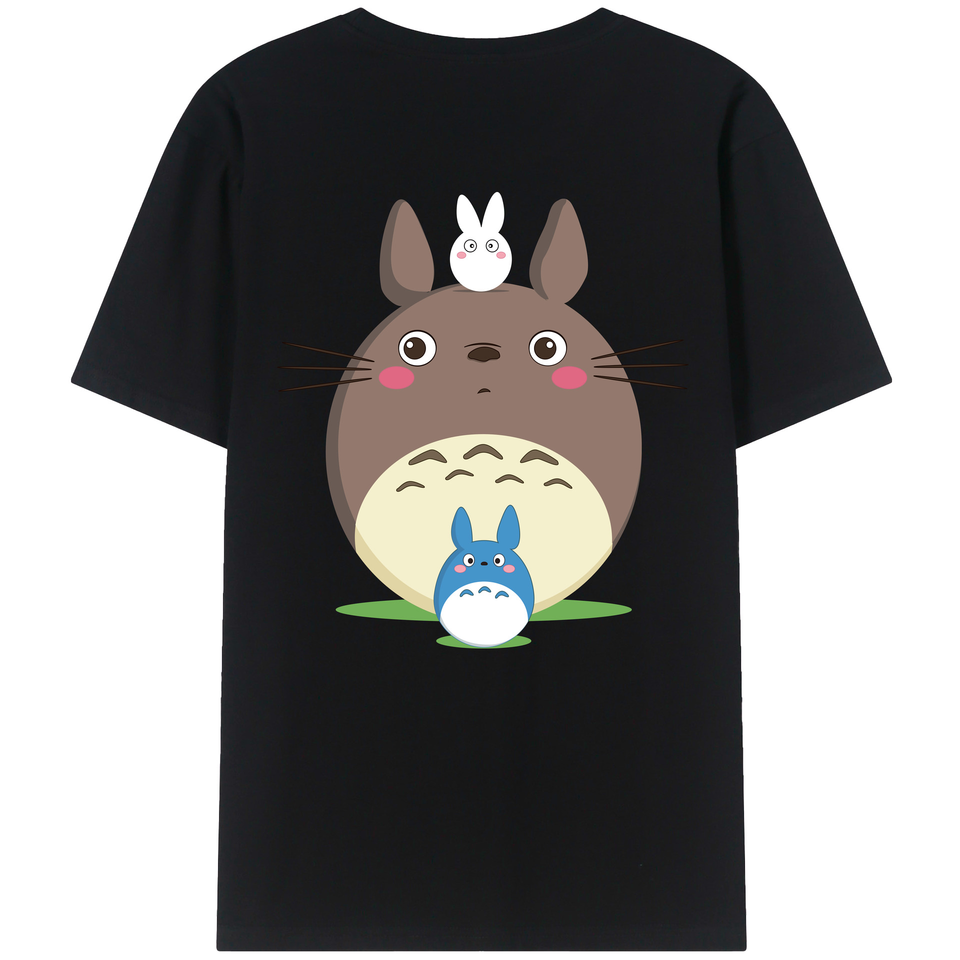 （画像用） となりのトトロ 草壁メイ 草壁サツキ My Neighbor Totoro Satsuki Kusakabe Mei Kusakabe 綿100％ メンズ半袖Tシャツ（バックプリント） 通気性