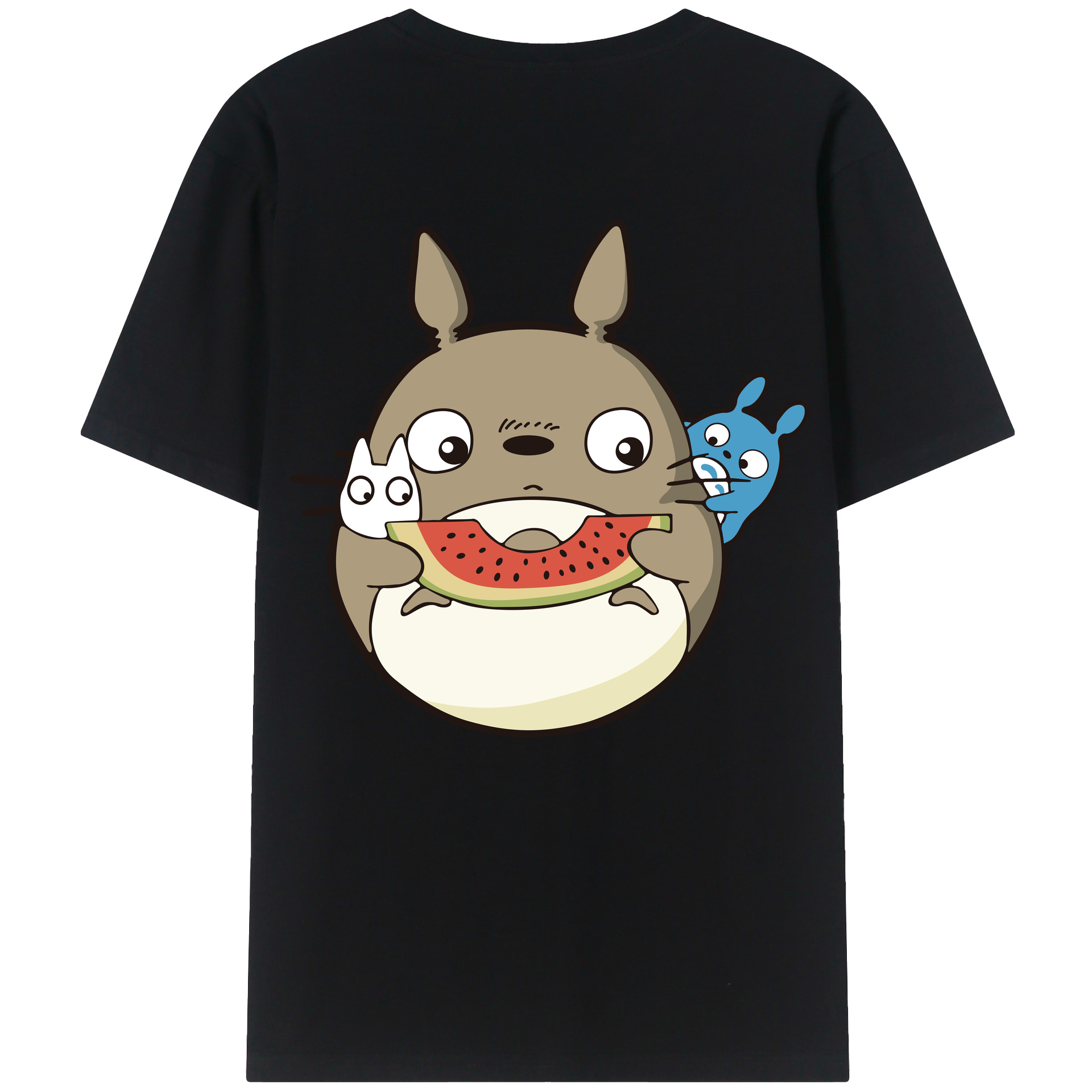 （画像用） となりのトトロ 草壁メイ 草壁サツキ My Neighbor Totoro Satsuki Kusakabe Mei Kusakabe 綿100％ メンズ半袖Tシャツ（バックプリント） 通気性