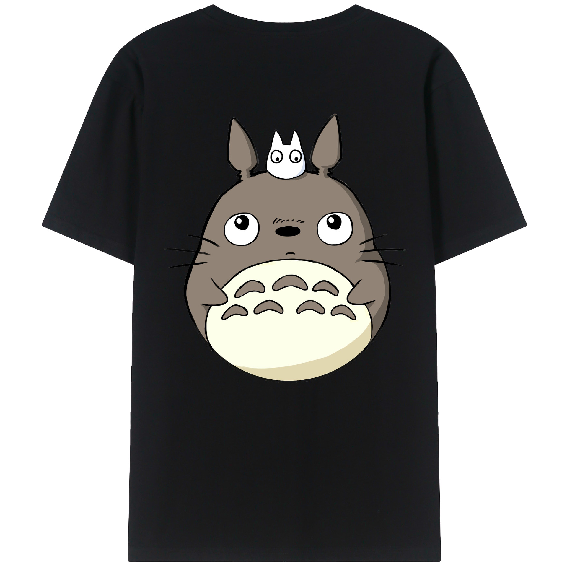 （画像用） となりのトトロ 草壁メイ 草壁サツキ My Neighbor Totoro Satsuki Kusakabe Mei Kusakabe 綿100％ メンズ半袖Tシャツ（バックプリント） 通気性